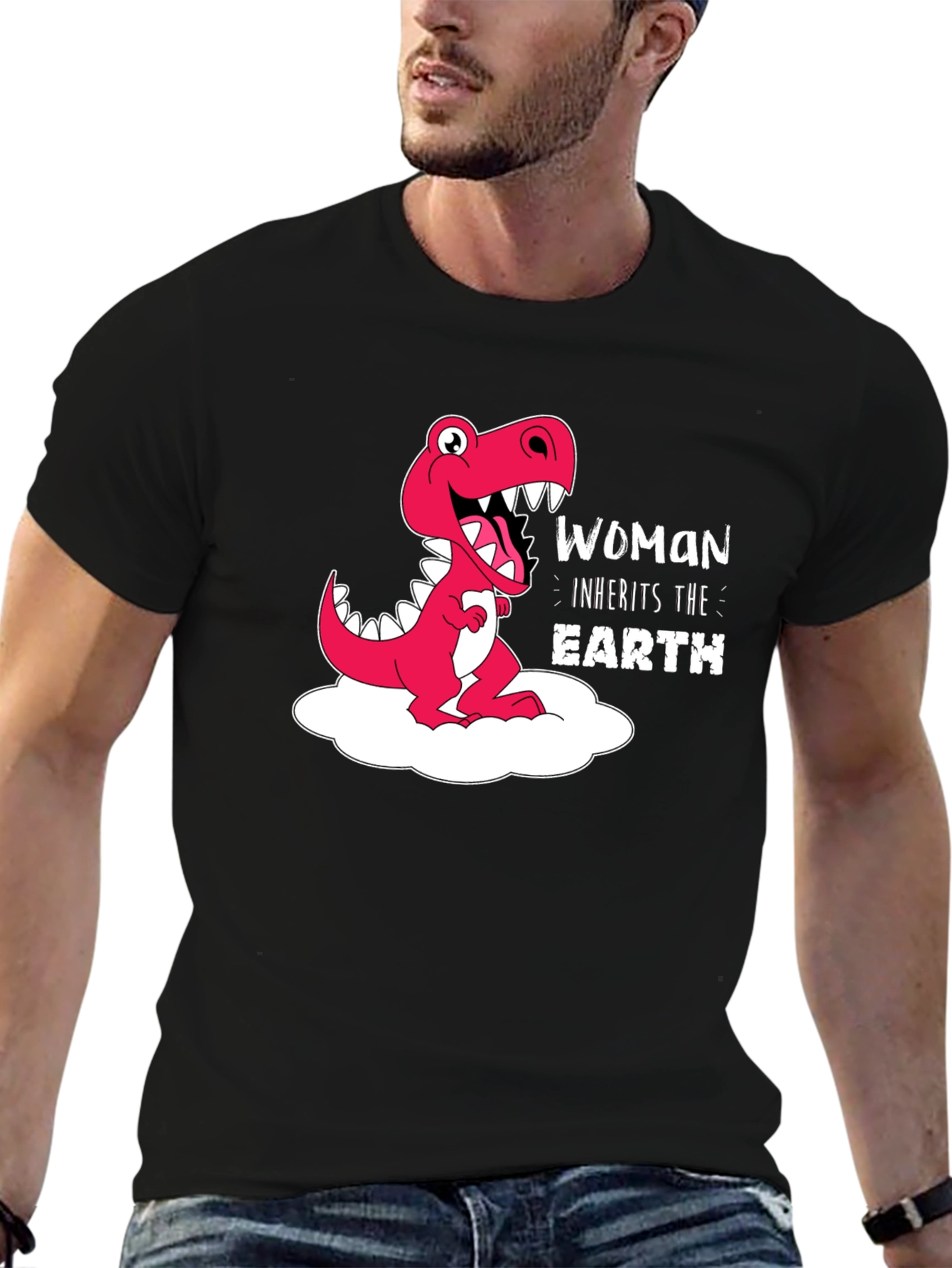 Black Woman Inherits the Earth Dinosaur Graphic Tee view 6