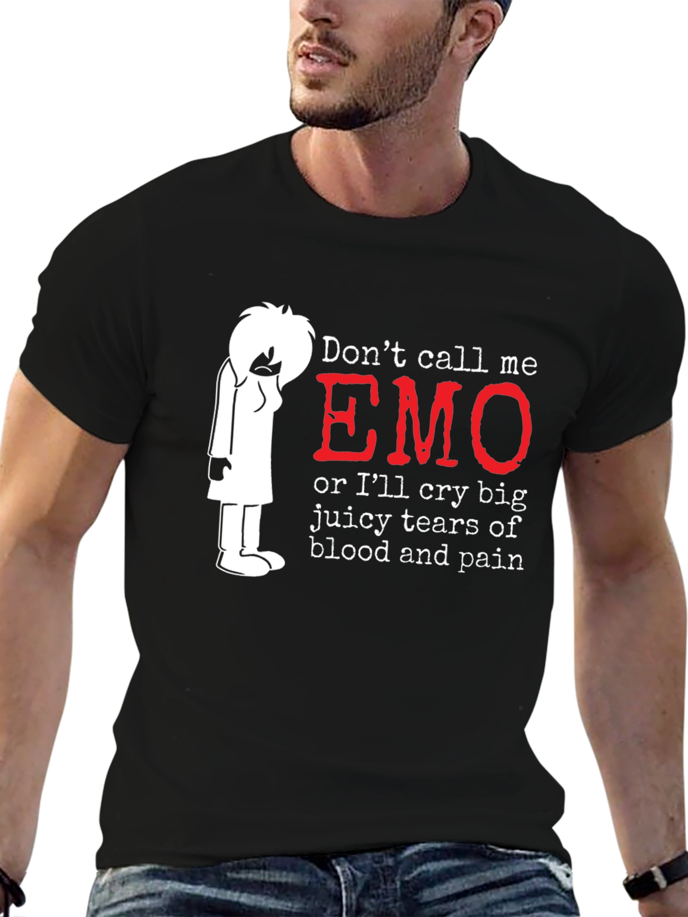 Black Emo T-Shirt: Don't Call Me Emo! view 6