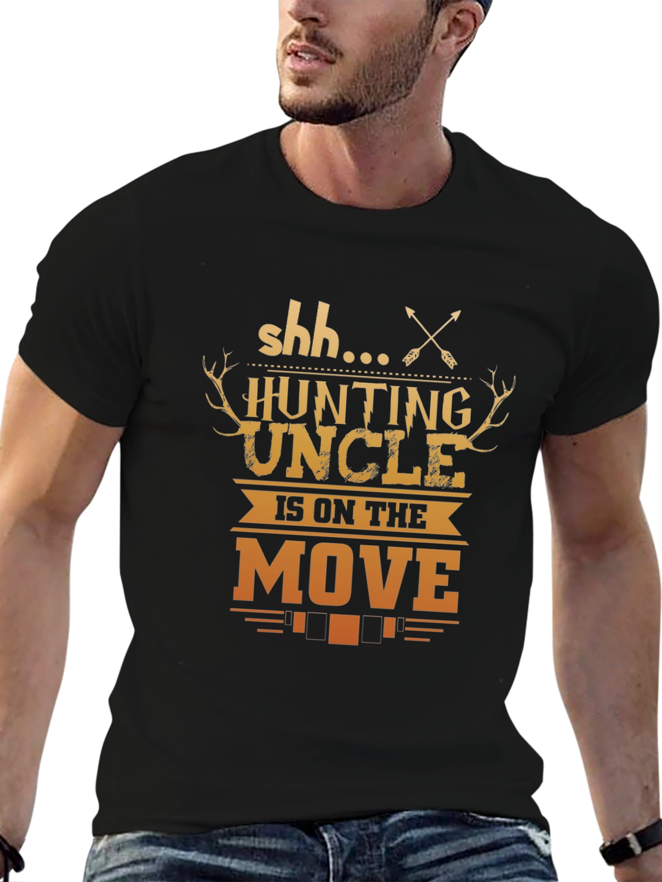 Black Hunting Uncle T-Shirt - On The Move Graphic Tee view 6