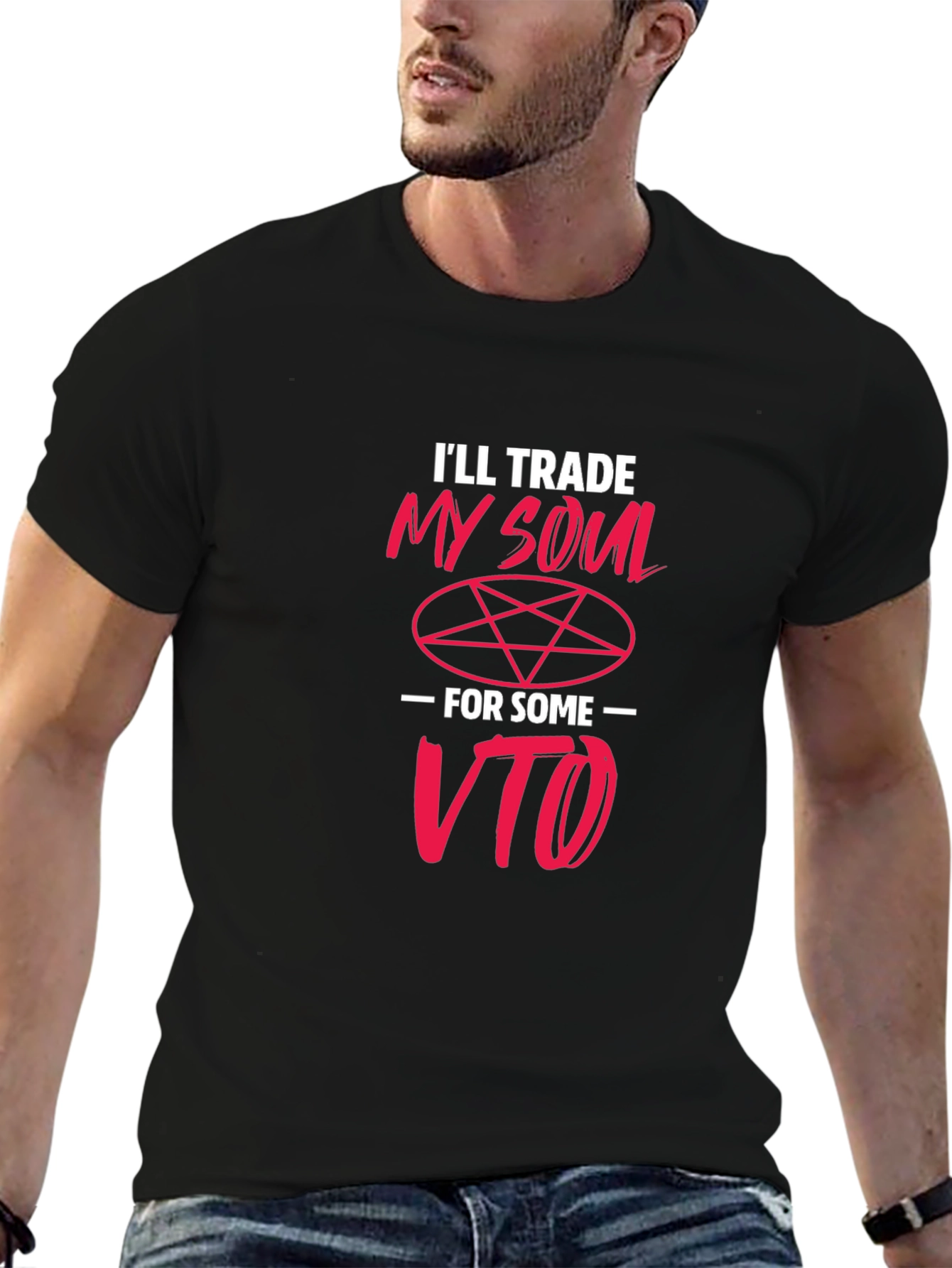 Black I'll Trade My Soul For Some VTO Graphic Tee view 6