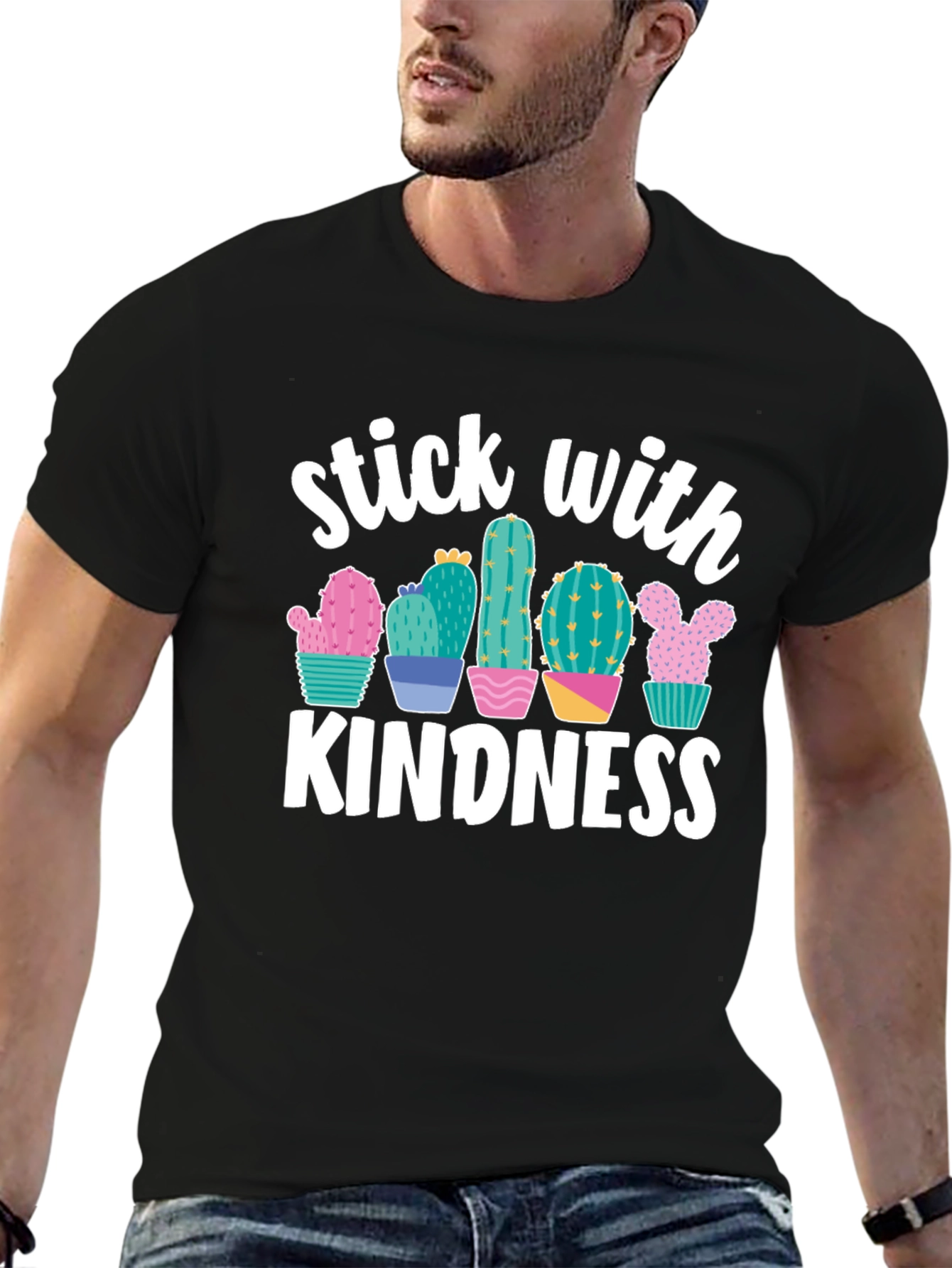 Black Stick with Kindness Graphic Tee view 6