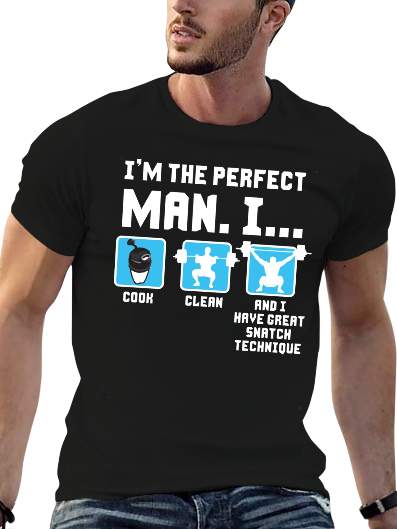 Black Perfect Man Graphic Tee view 6