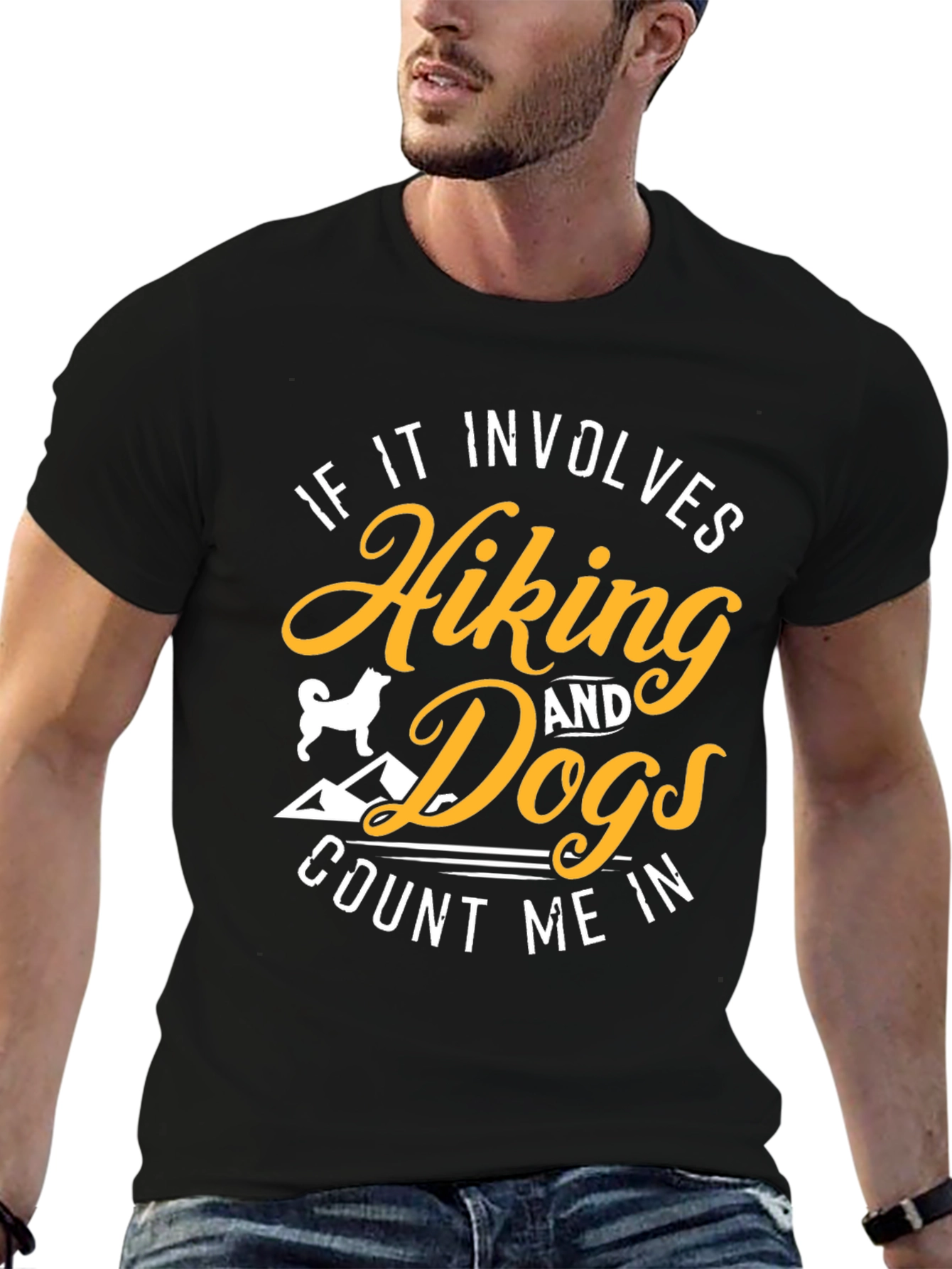 Black Hiking & Dogs T-Shirt - Count Me In view 6