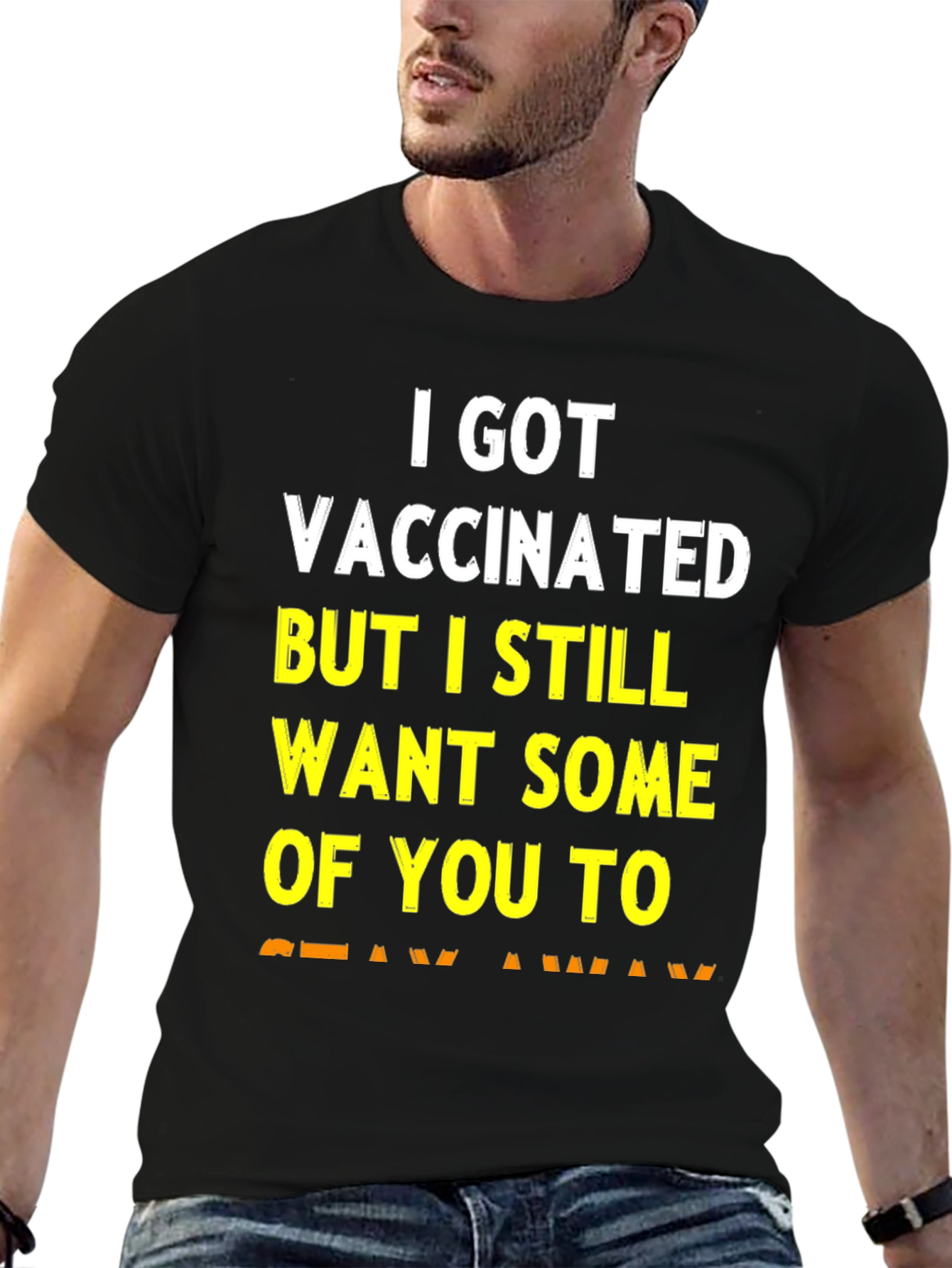 Black Vaccinated Funny Graphic Tee view 6