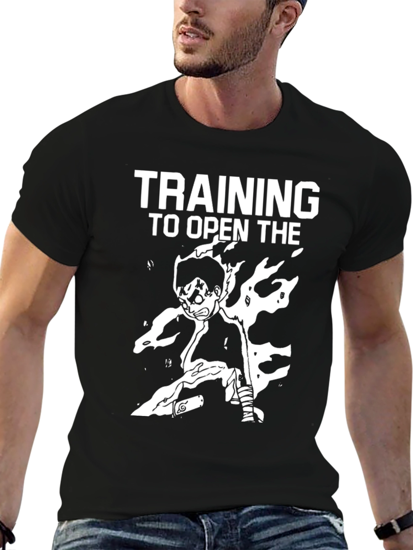 Black Anime Training T-Shirt view 6