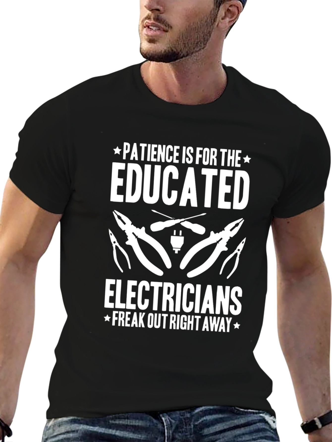 Black Electrician Humor Graphic T-Shirt view 6