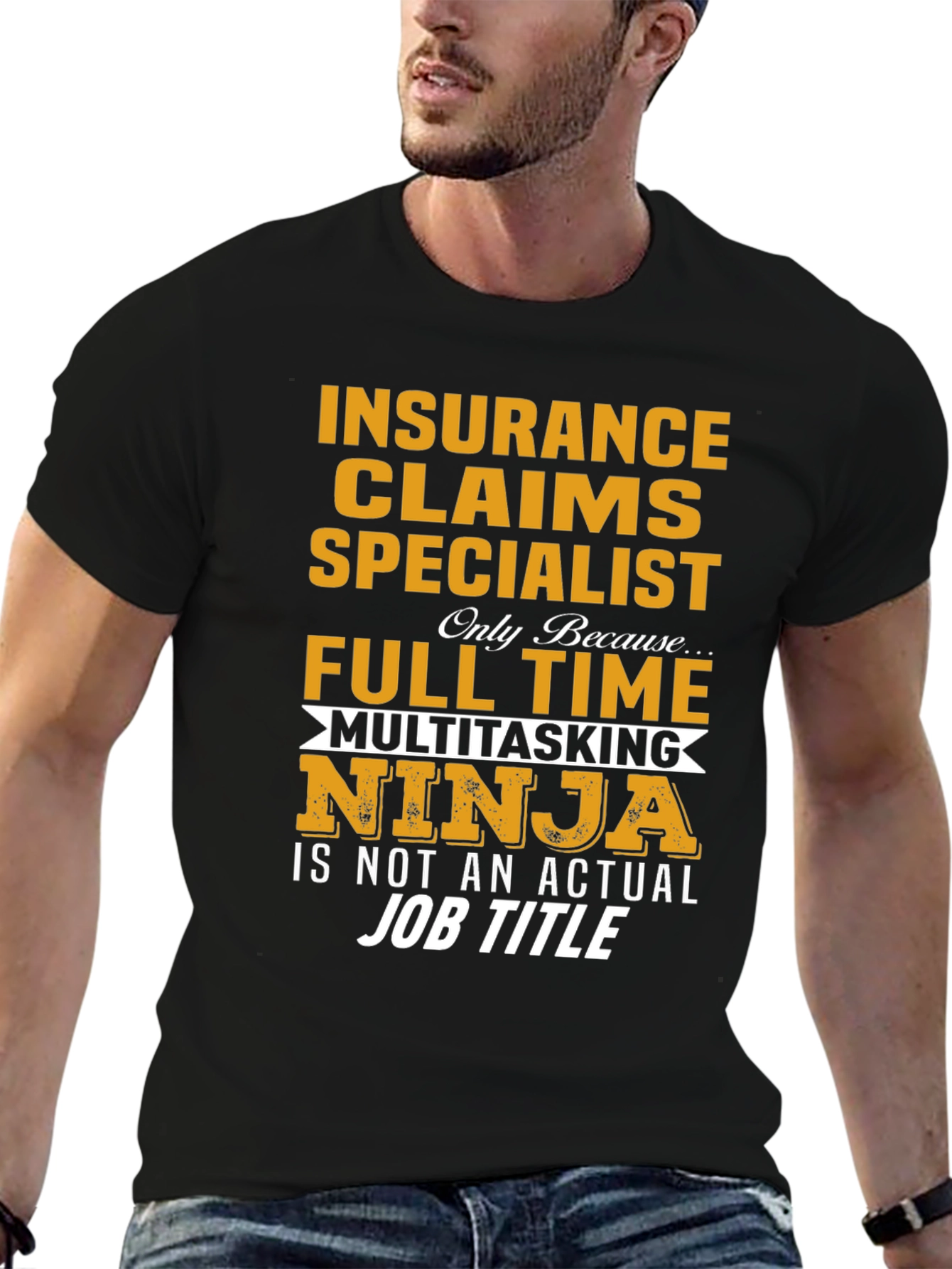 Black Insurance Claims Specialist T-Shirt view 6