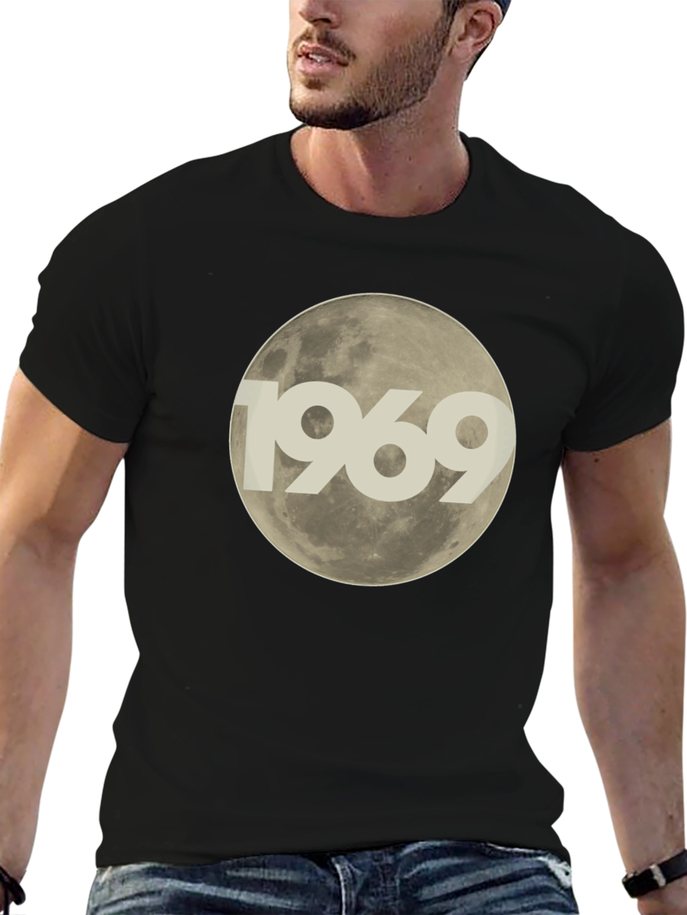 Black 1969 Moon Landing Graphic T-Shirt view 6