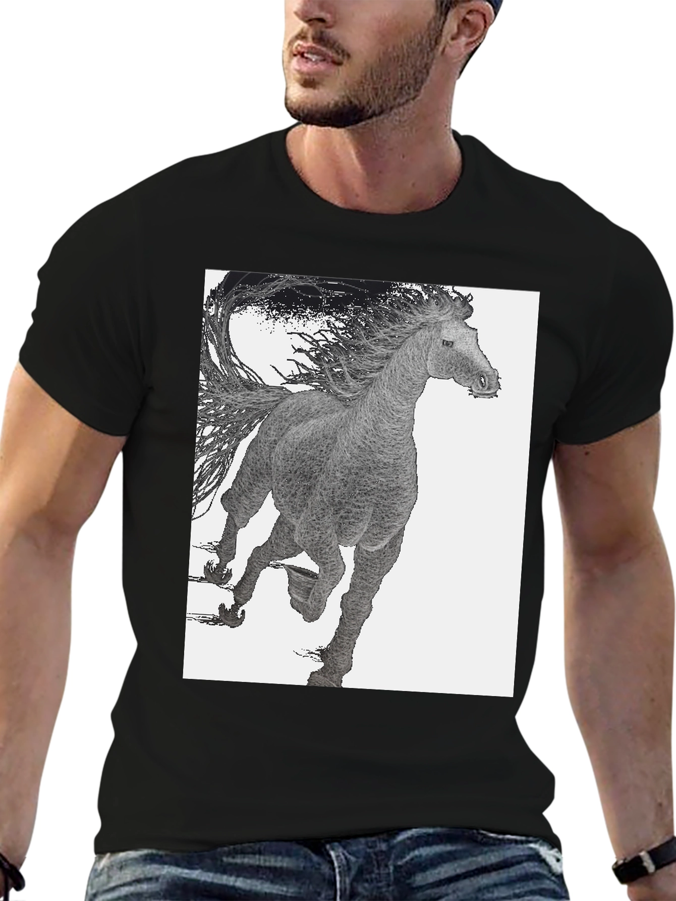 Black Black Horse Graphic Tee view 6