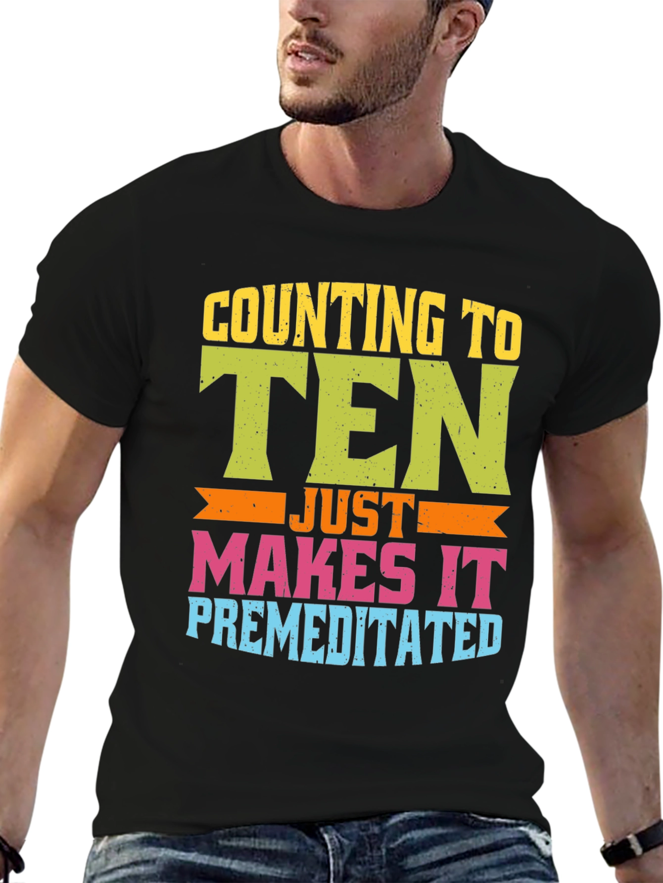 Black Counting to Ten Premeditated T-Shirt view 6