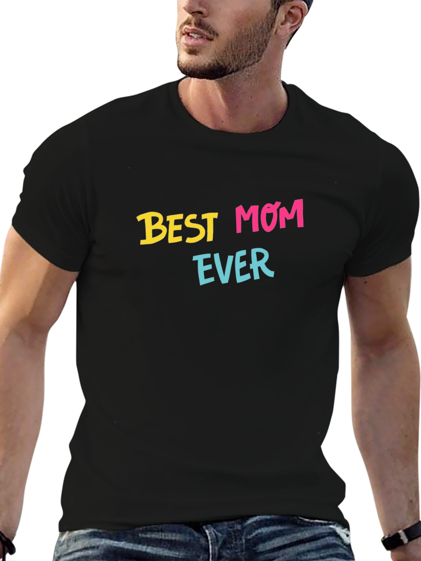 Black Best Mom Ever T-Shirt - Black Graphic Tee view 6