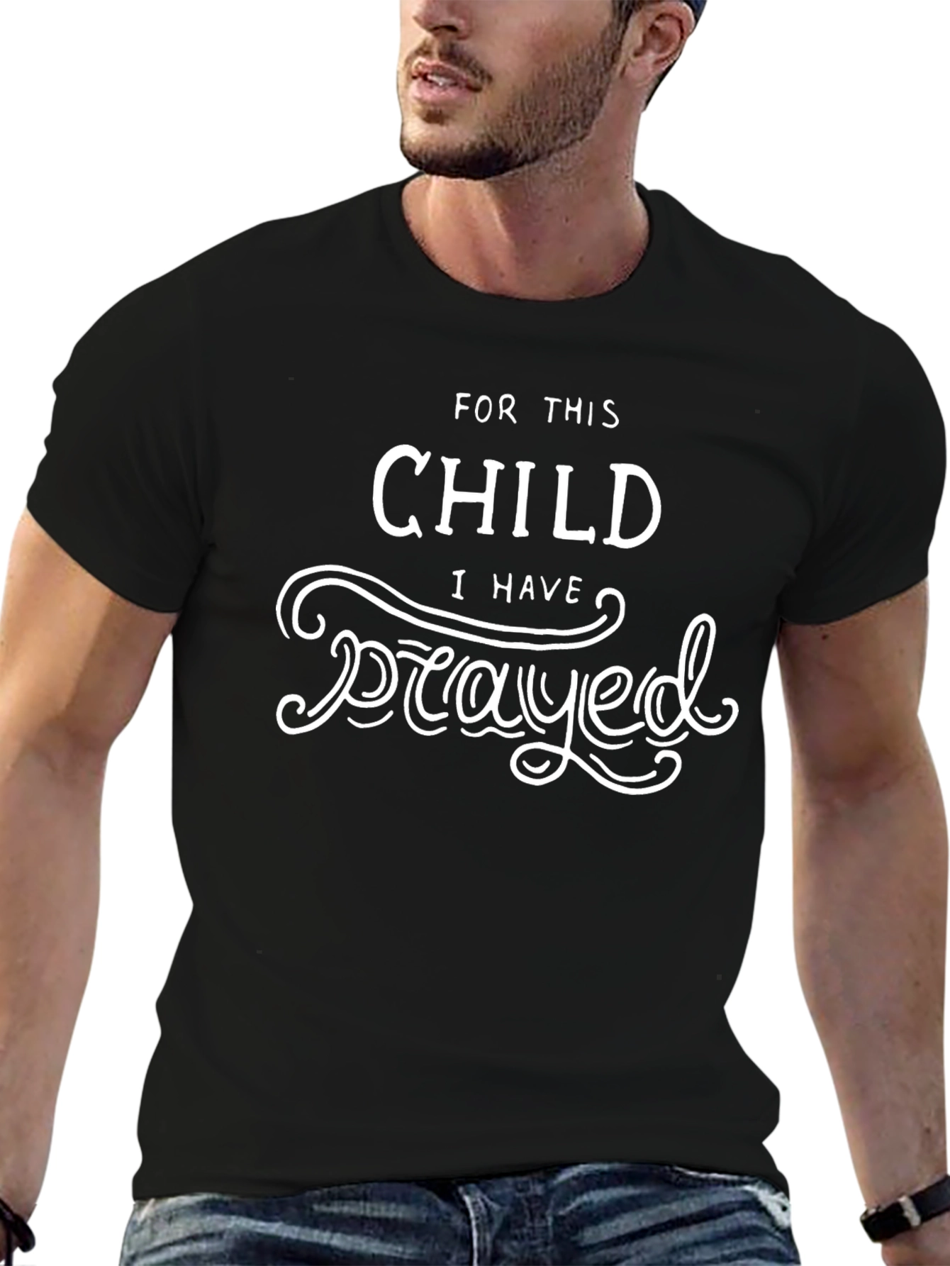 Black For This Child I Have Prayed Graphic T-Shirt view 6