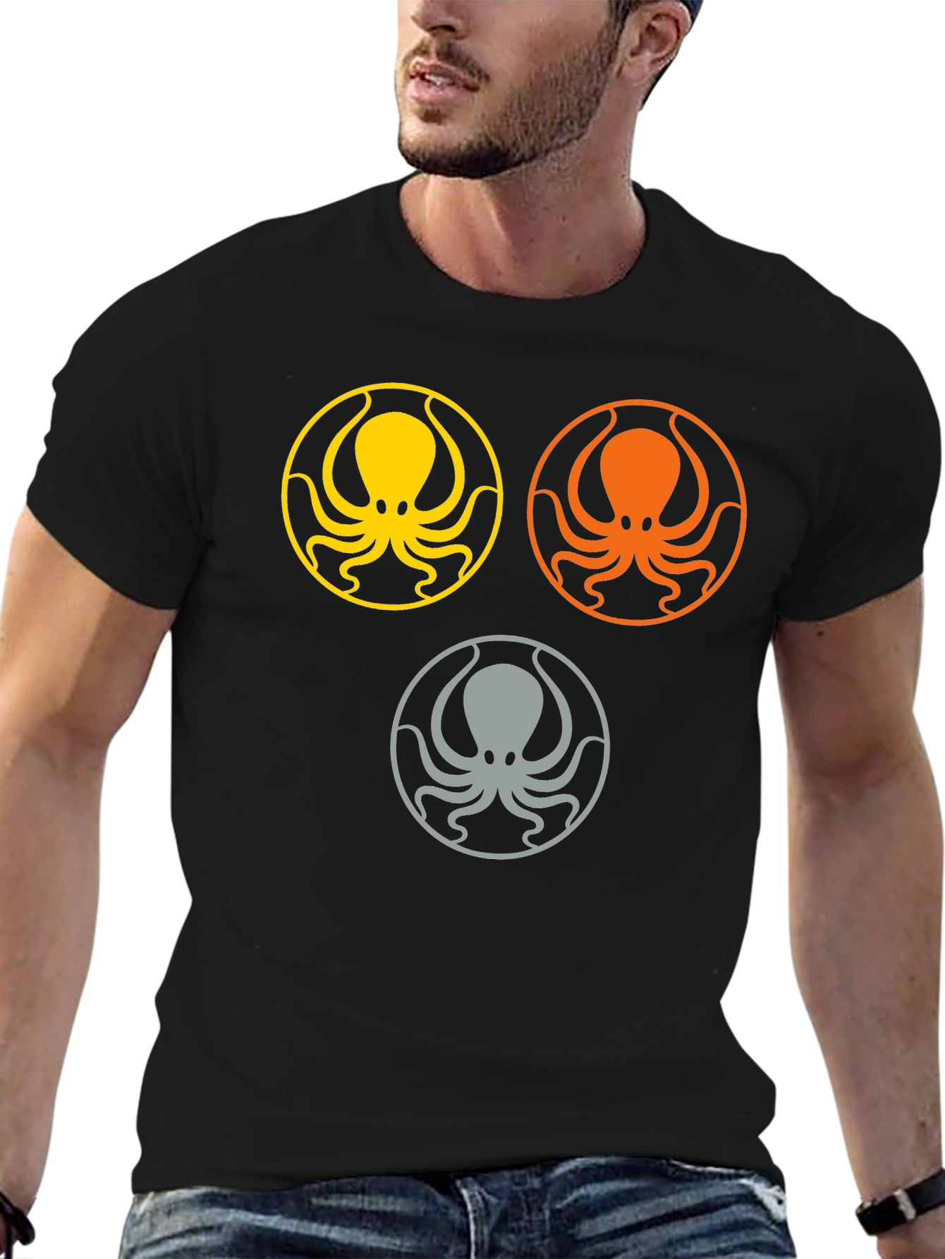 Black Octopus Graphic Tee - Stylish Sea Life Design view 6