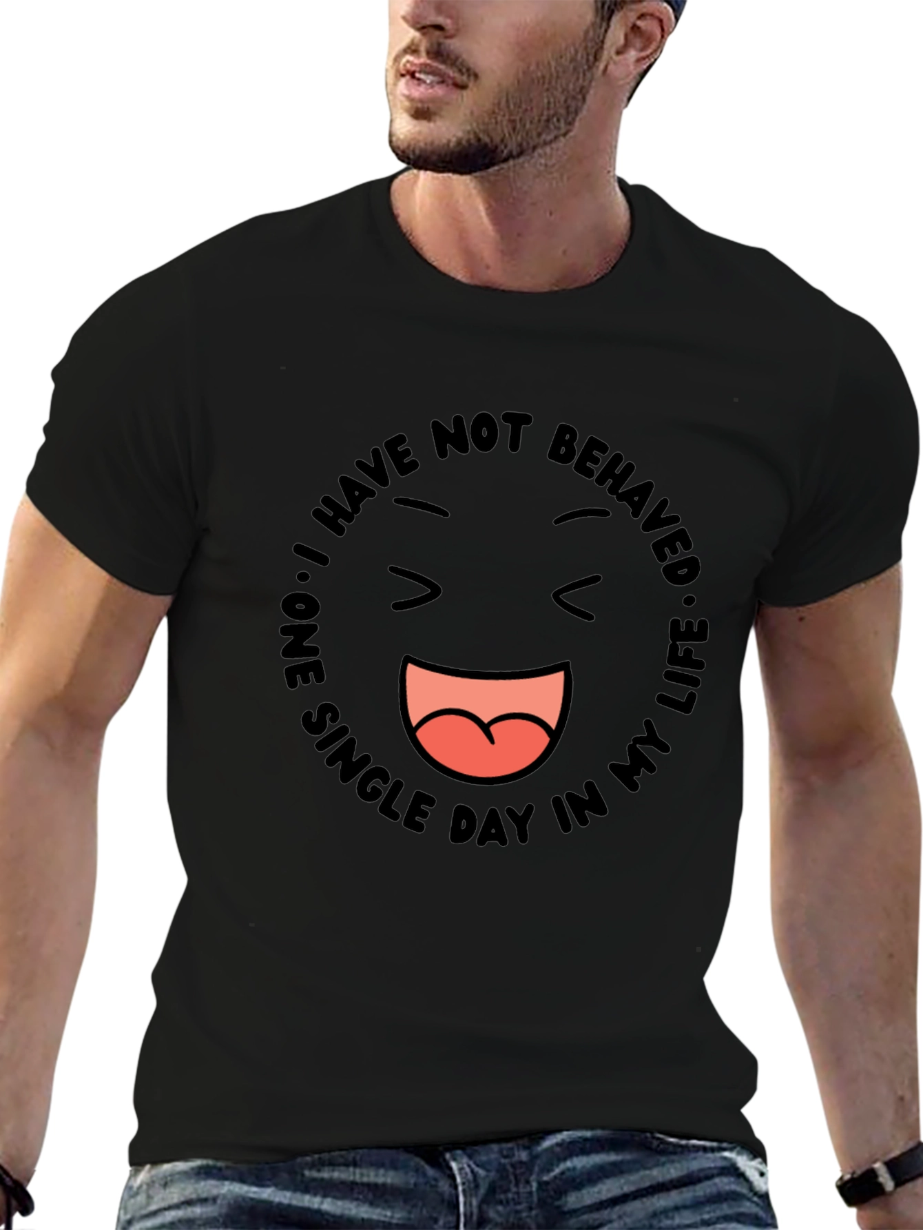 Black Funny Graphic Tee - I Have Not Behaved view 6