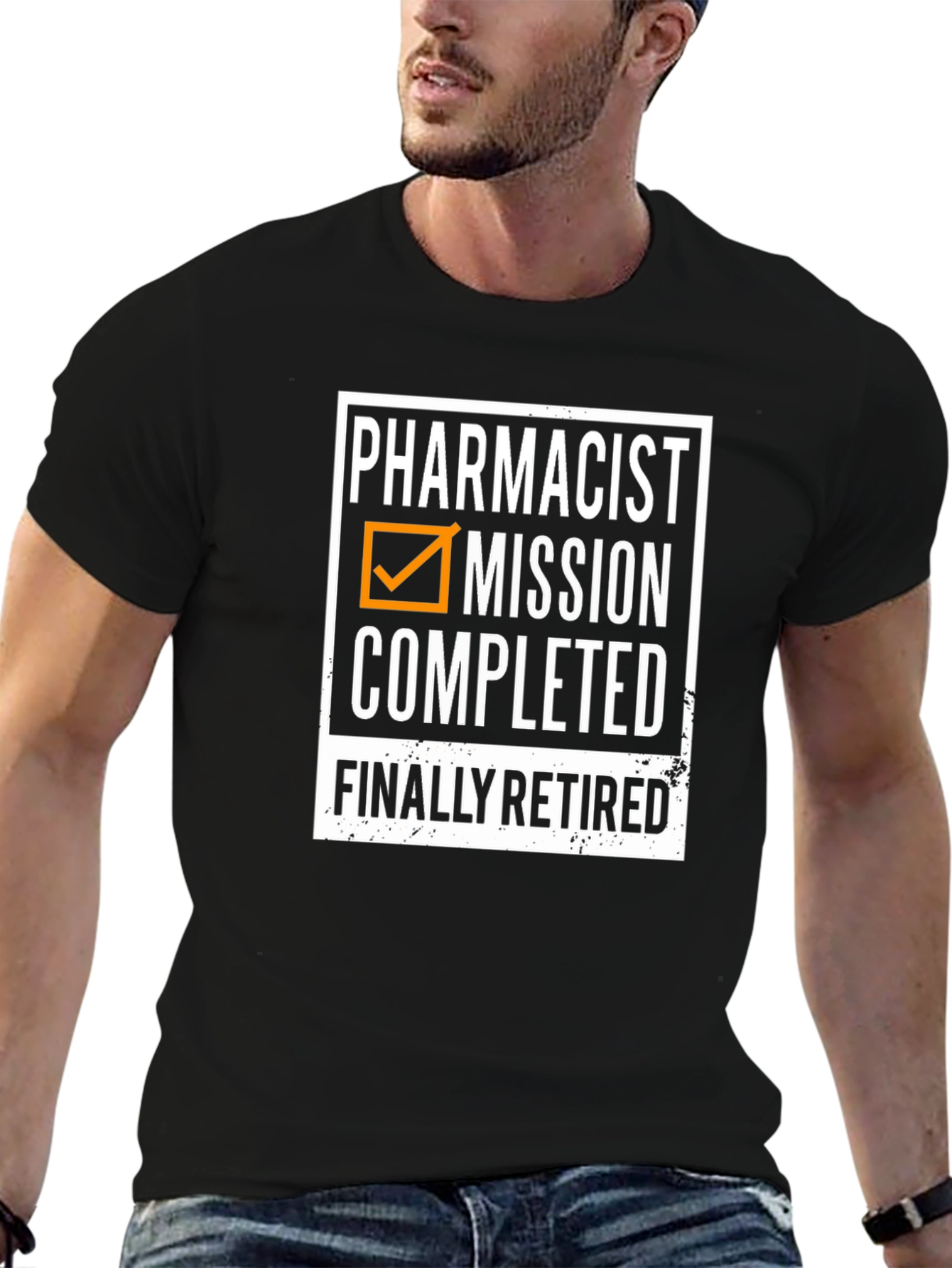 Black Retired Pharmacist Mission Completed T-Shirt view 6