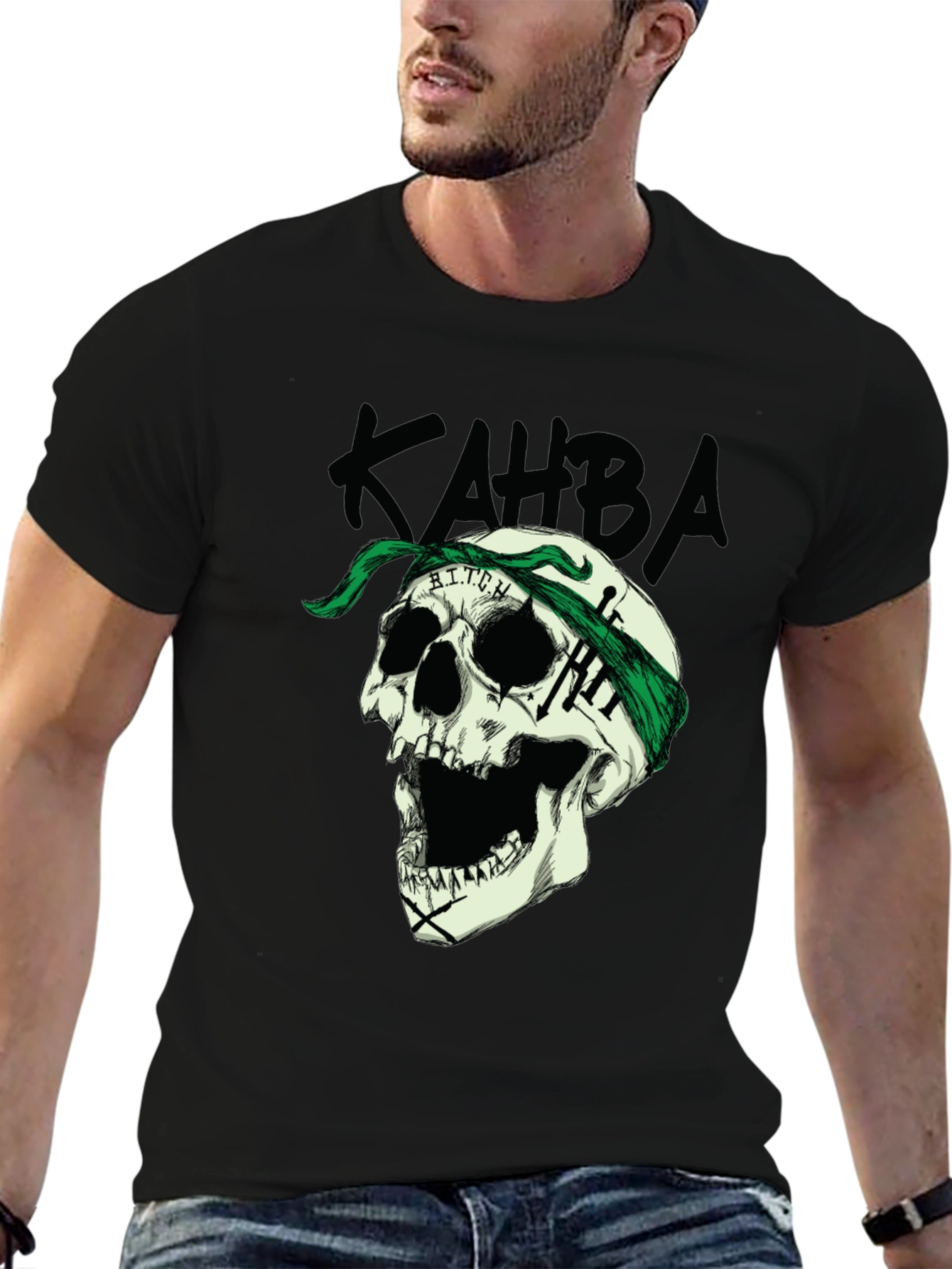 Black Skull Graphic Print Tee - Edgy Style view 6