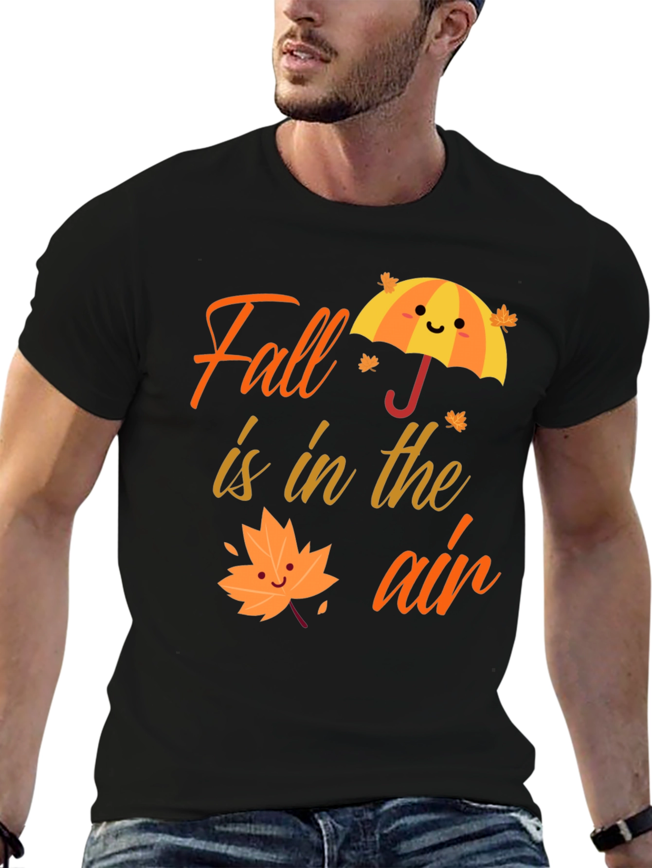 Black Fall is in the Air Graphic T-Shirt view 6