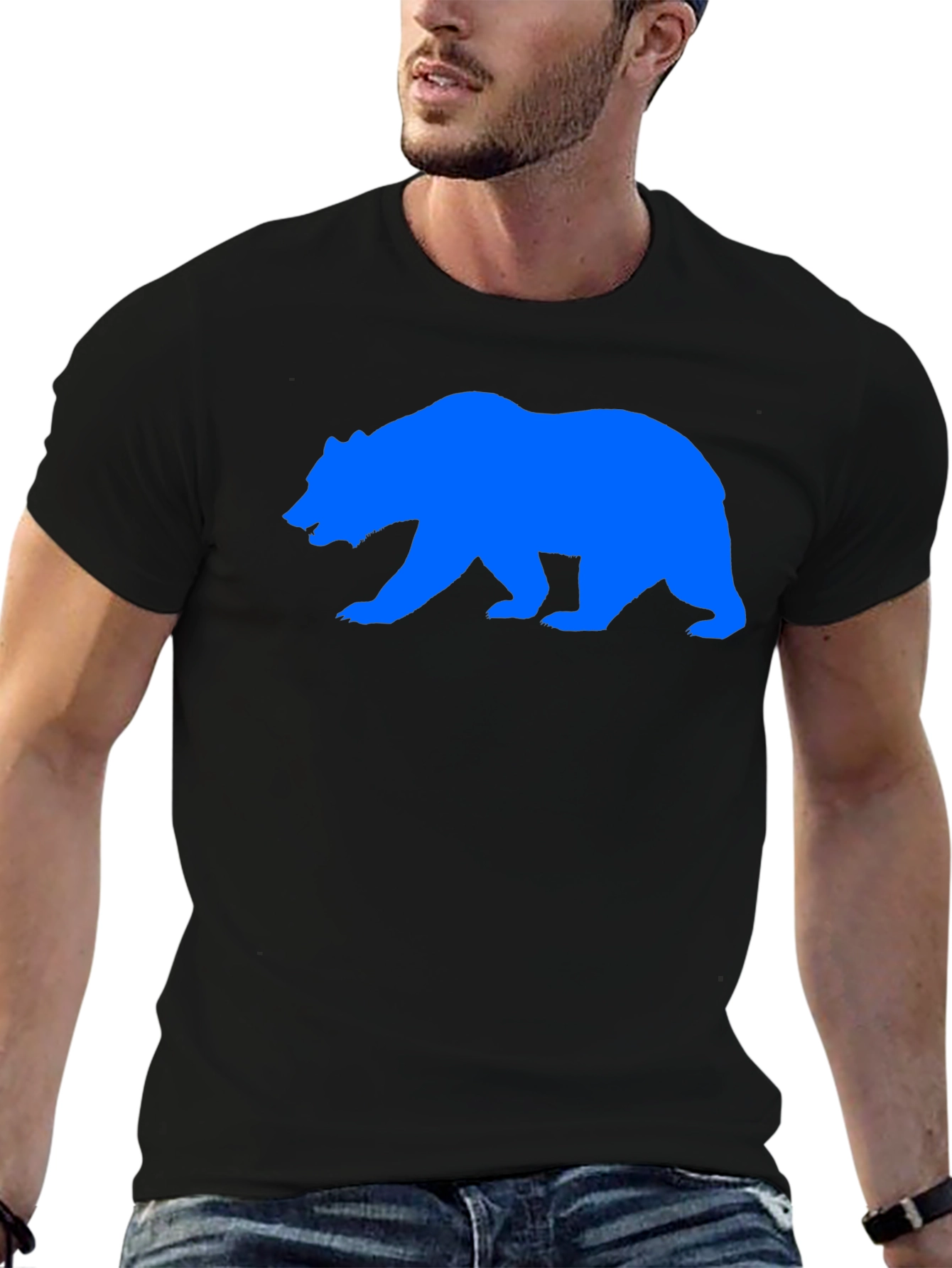 Black Bear Graphic Print Black T-Shirt view 6