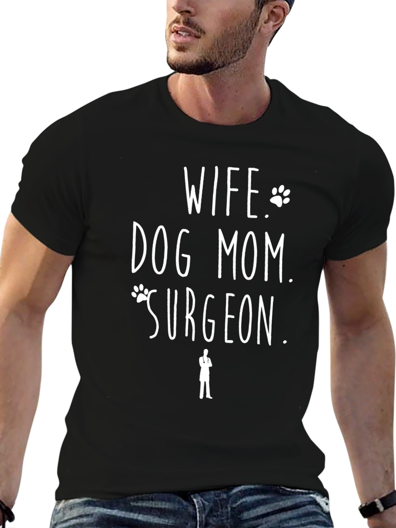 Black Wife Dog Mom Surgeon Black Graphic Tee view 6