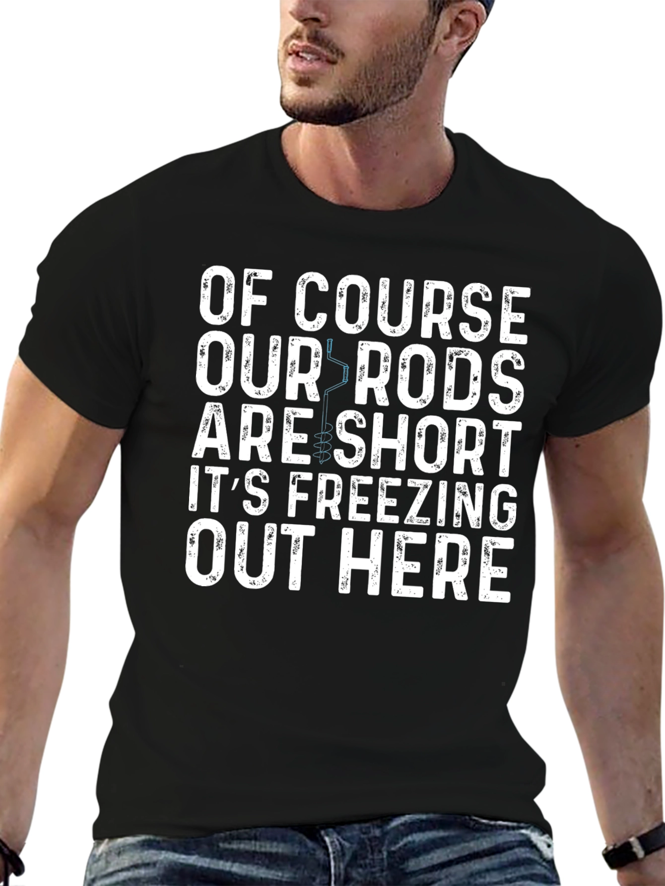Black Funny "Short Rods" Graphic T-Shirt view 6