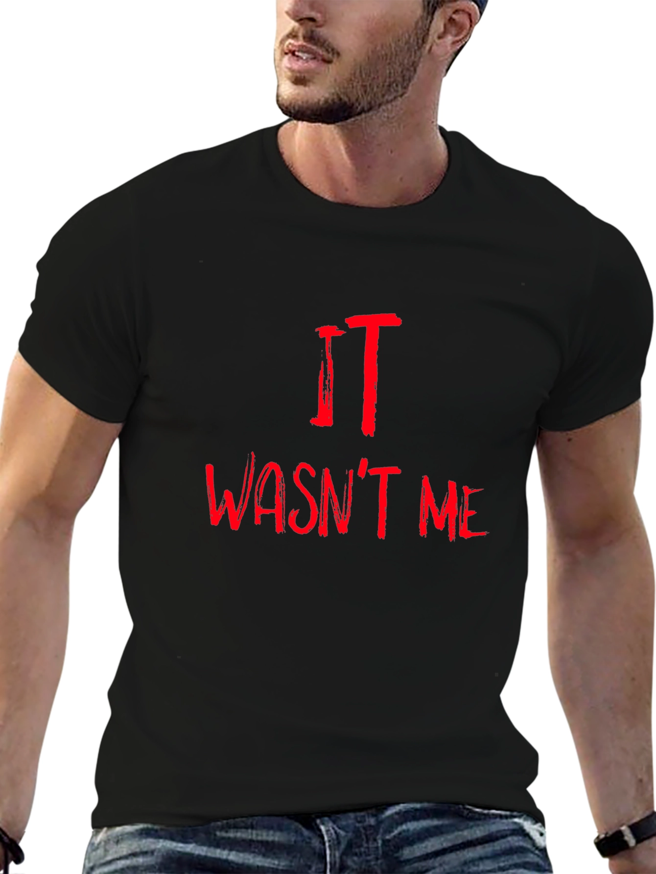 Black IT Wasn't Me Graphic T-Shirt - Horror Movie Tee view 6