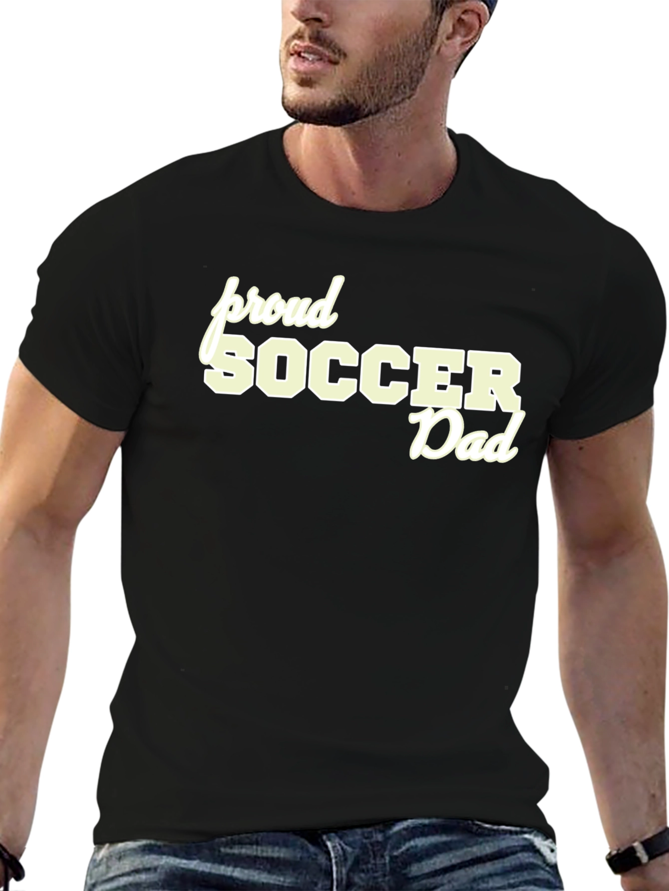Proud Soccer Dad Black T-Shirt - 6