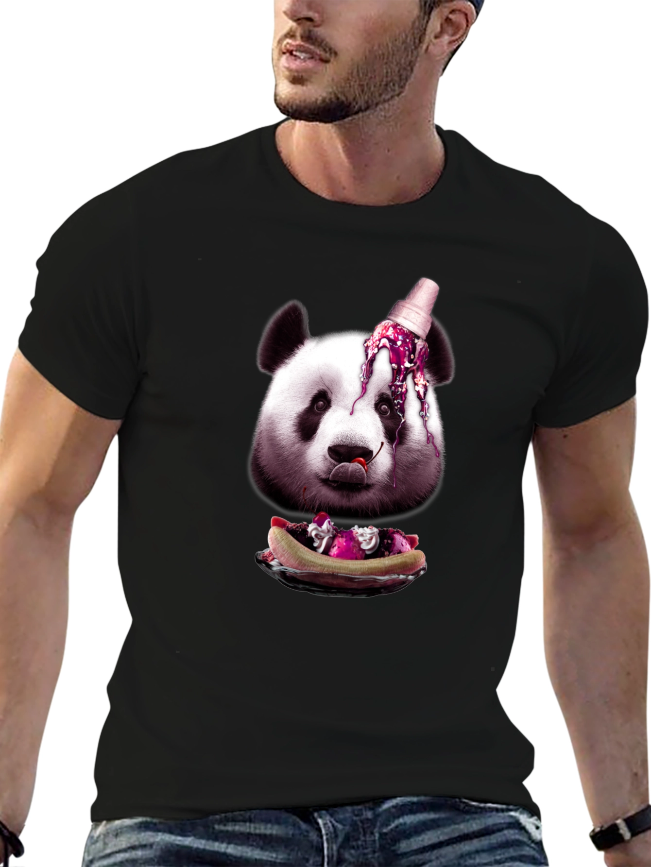 Black Panda Ice Cream Graphic Tee view 6