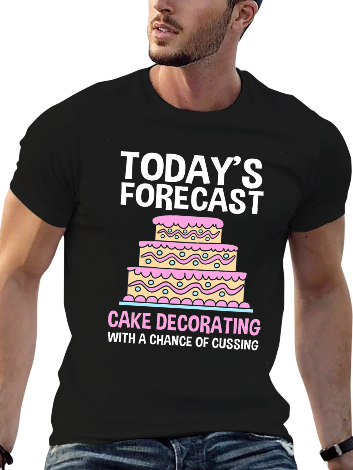 Black Cake Decorating Forecast T-Shirt view 6