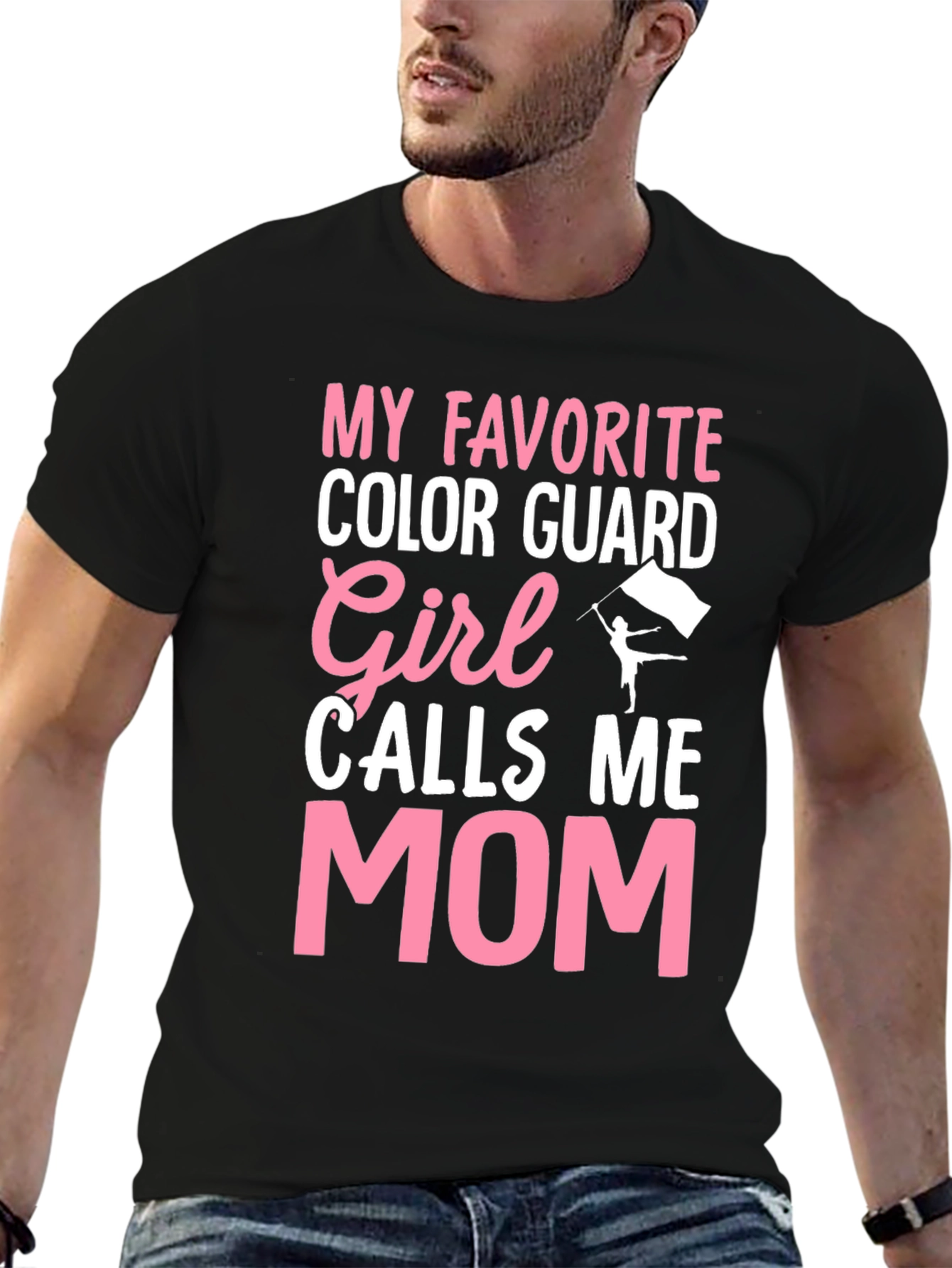 Black Color Guard Mom T-Shirt - Show Your Pride! view 6