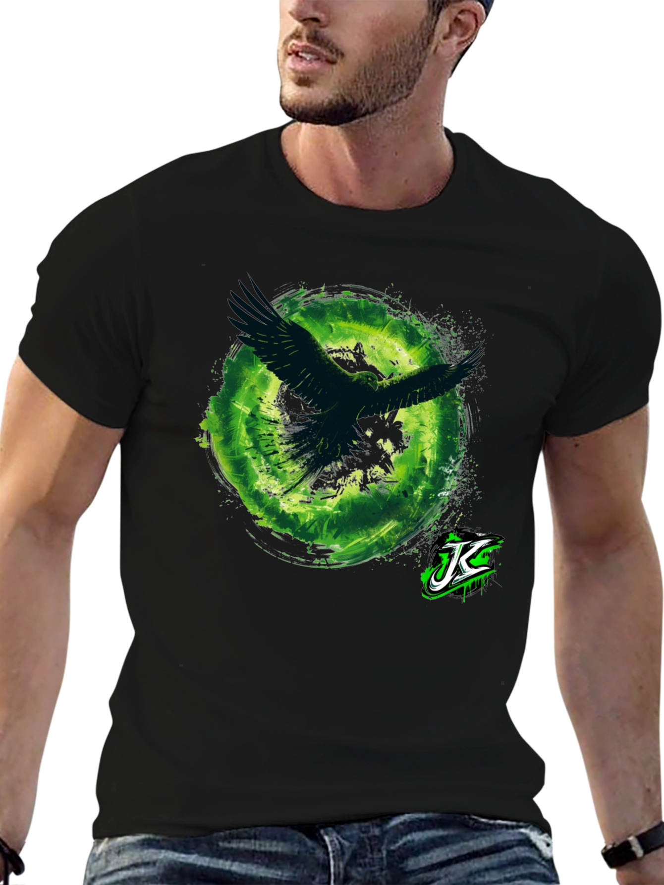 Black Raven Vortex Graphic T-Shirt - Men's Black Tee view 6