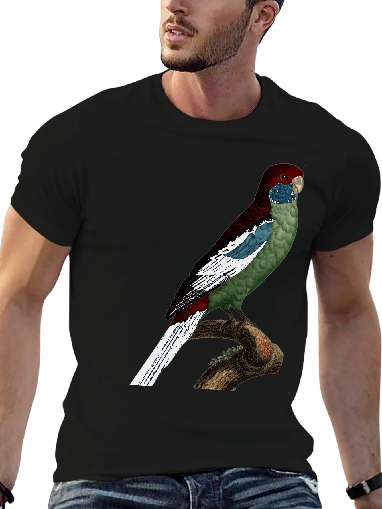 Black Parrot Graphic T-Shirt - Unique Bird Design view 6