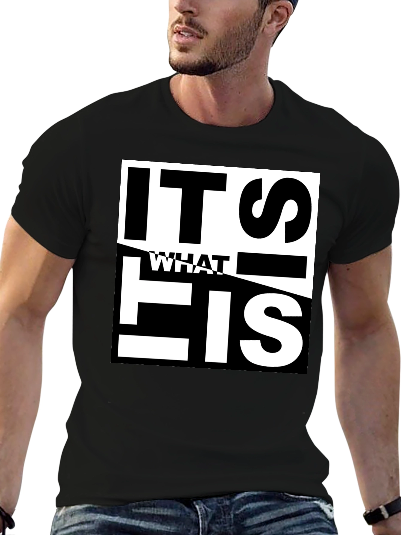 Black It Is What It Is Graphic Tee - Black Cotton Blend view 6