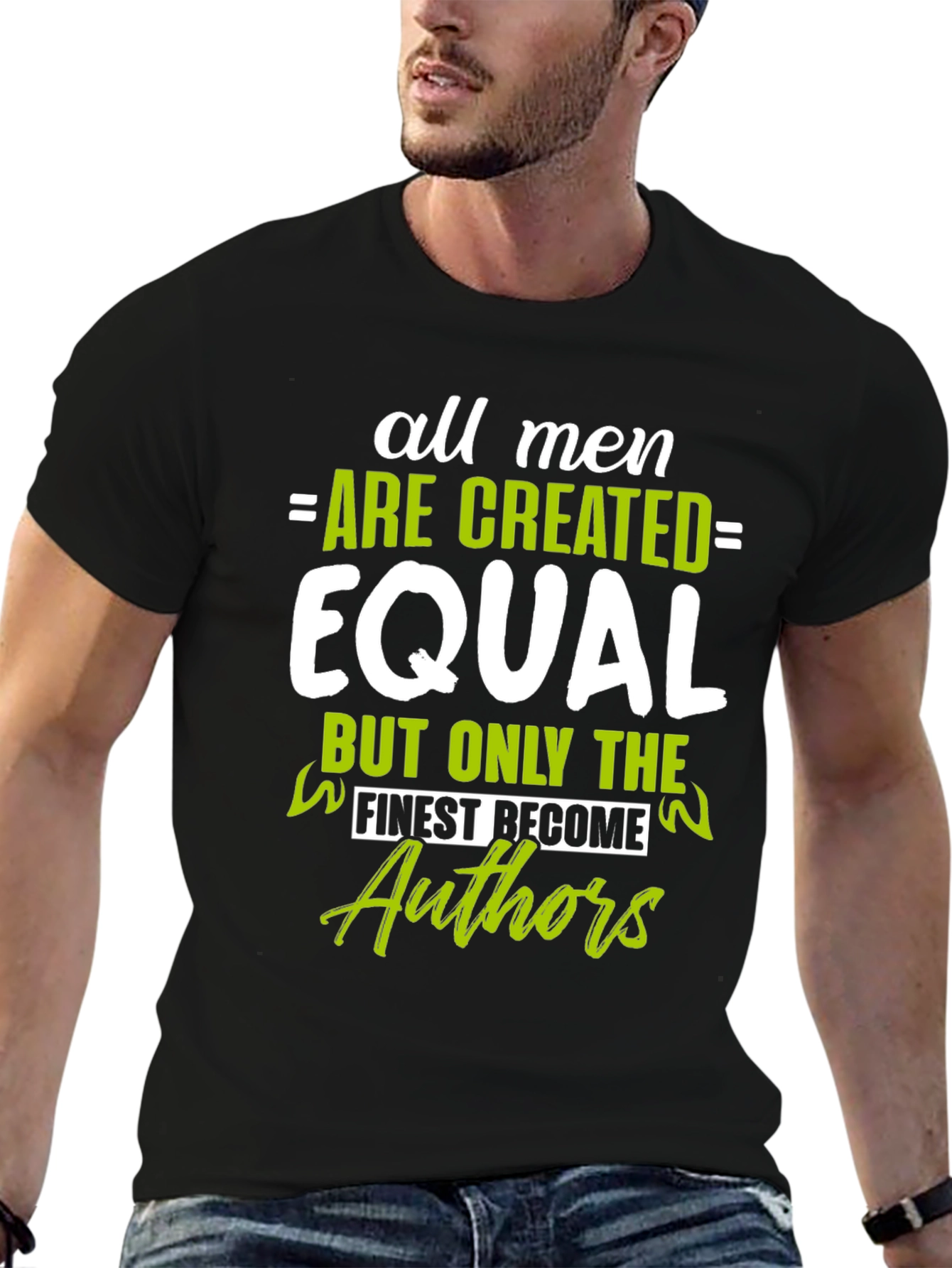Black All Men Are Created Equal Authors Graphic T-Shirt view 6