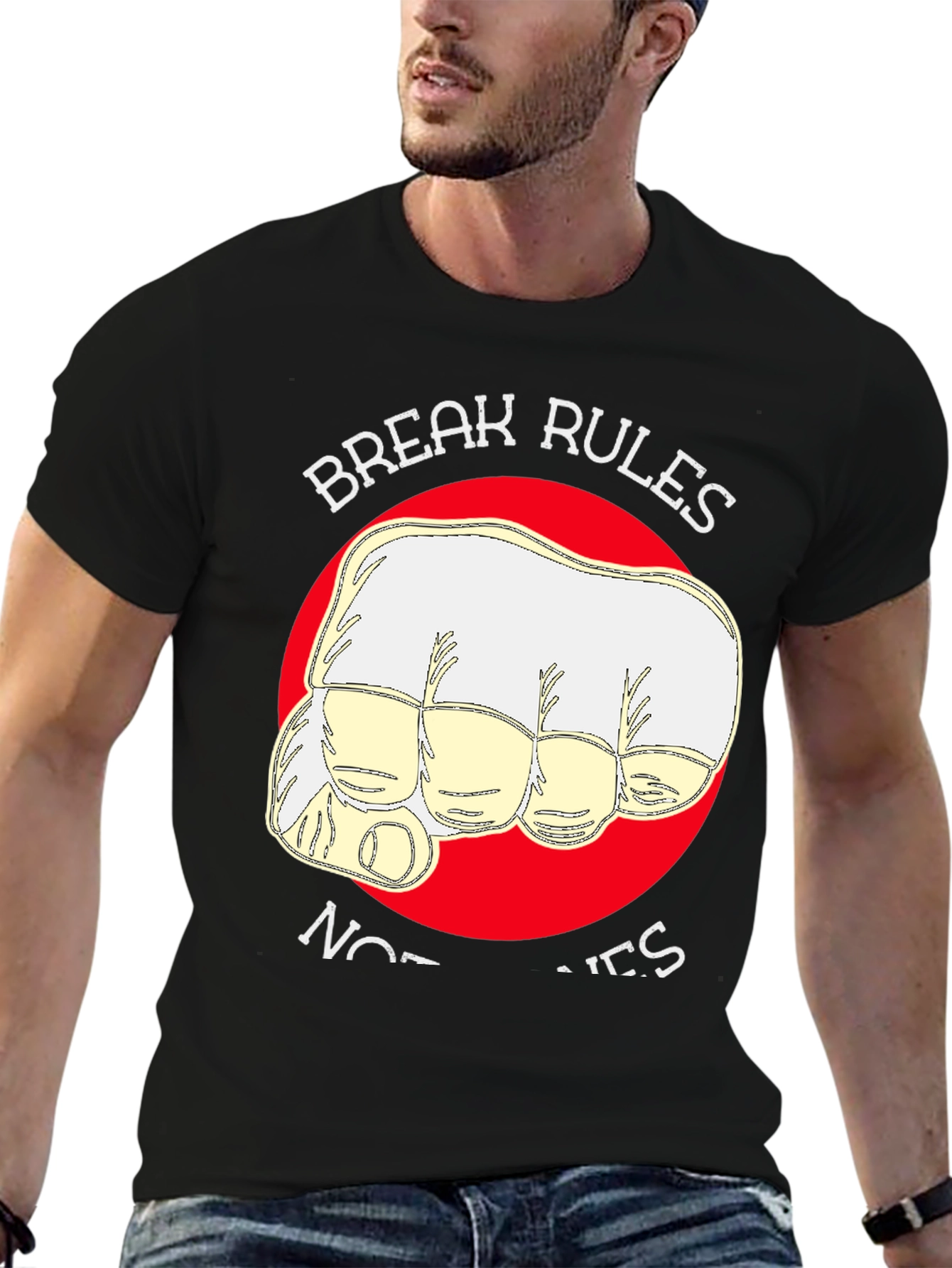 Black Break Rules, Not Hearts T-Shirt view 6