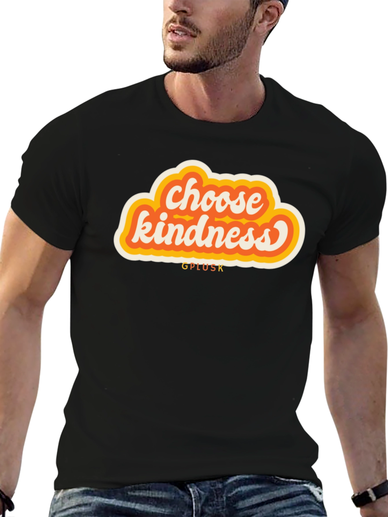 Black Choose Kindness Graphic Tee - Soft Cotton Blend view 6