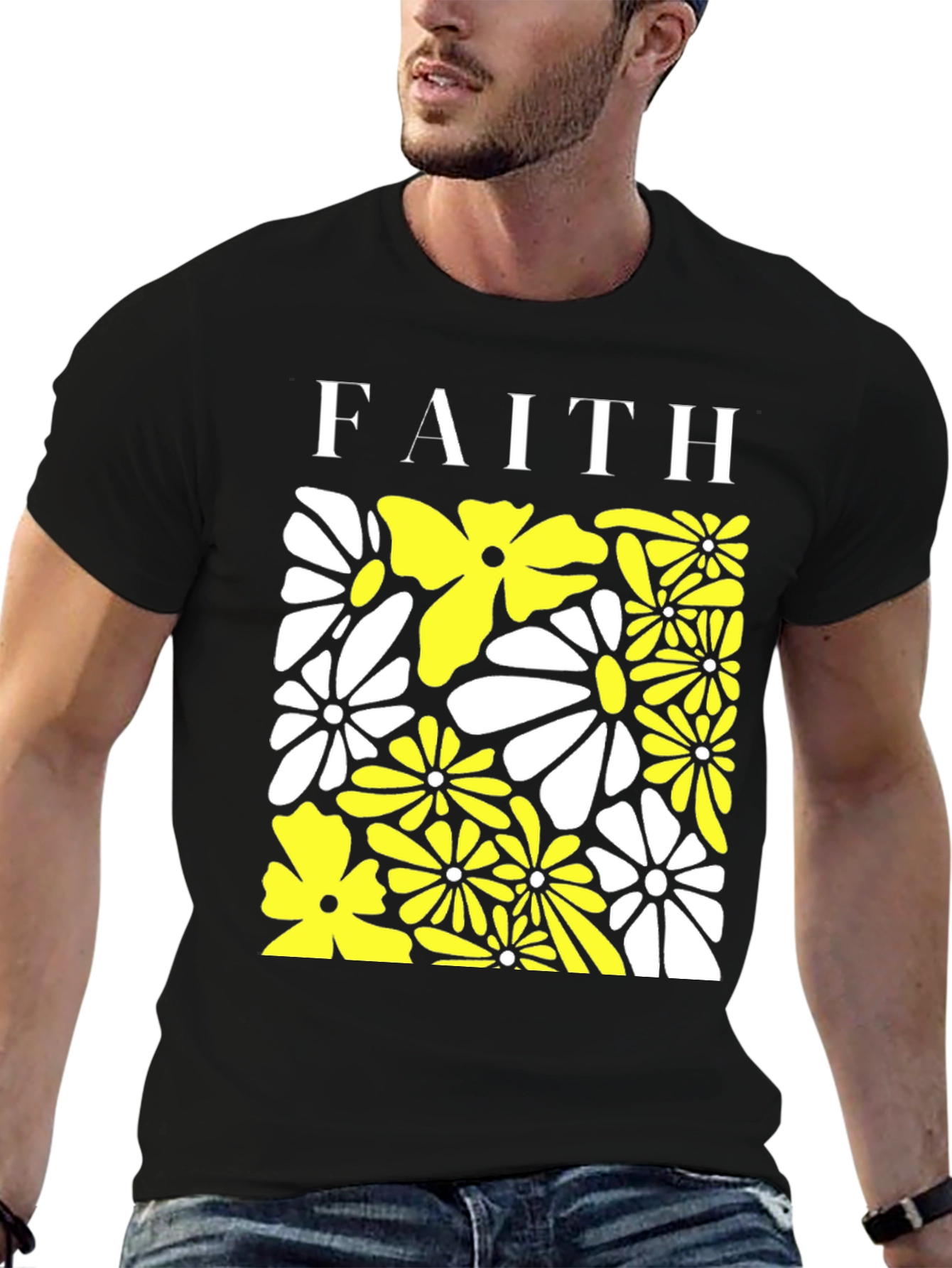 Black Faith Floral Graphic Tee view 6