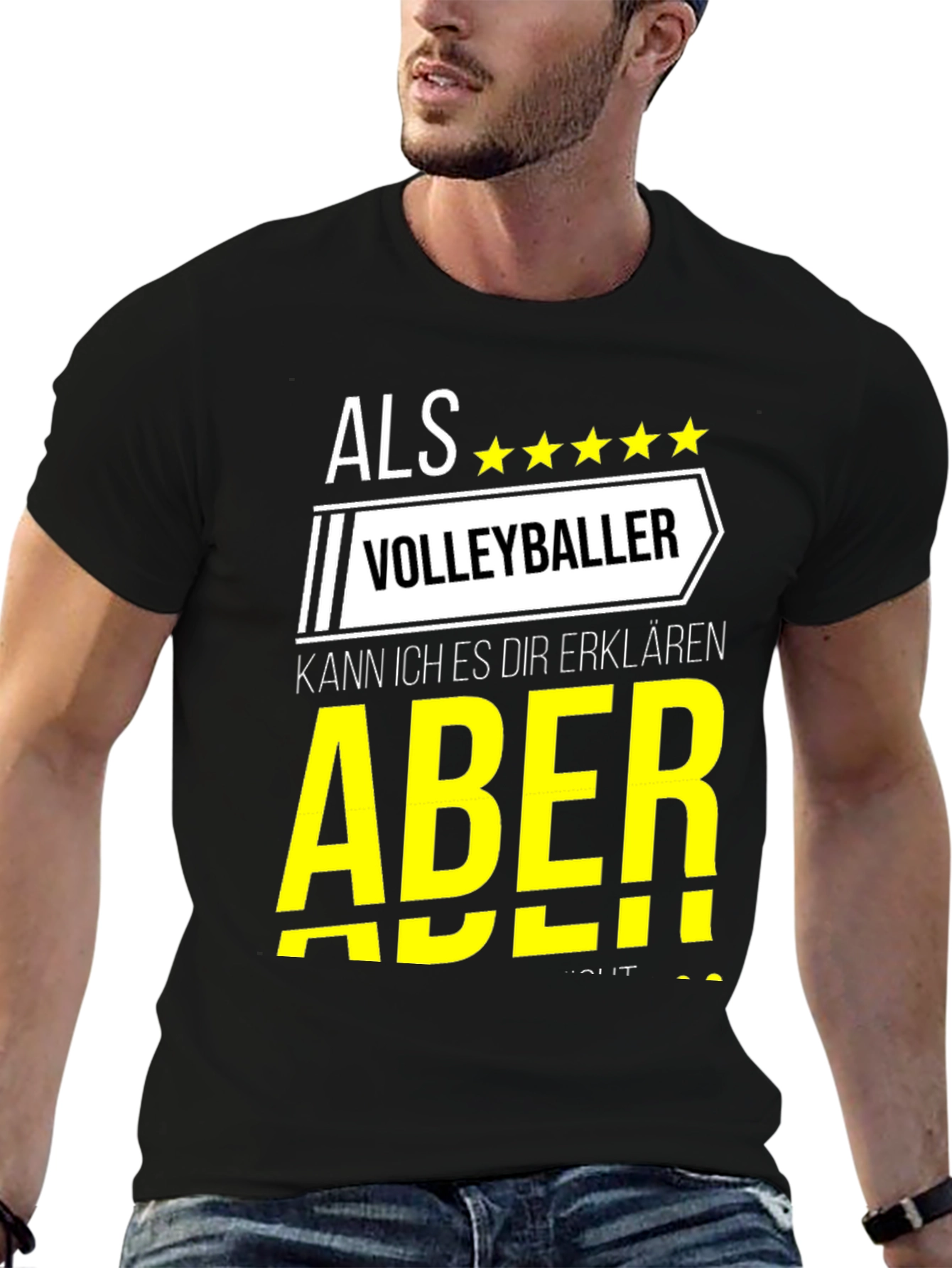 Black Volleyball Player T-Shirt - Als Volleyballer - Funny Sports Tee view 6