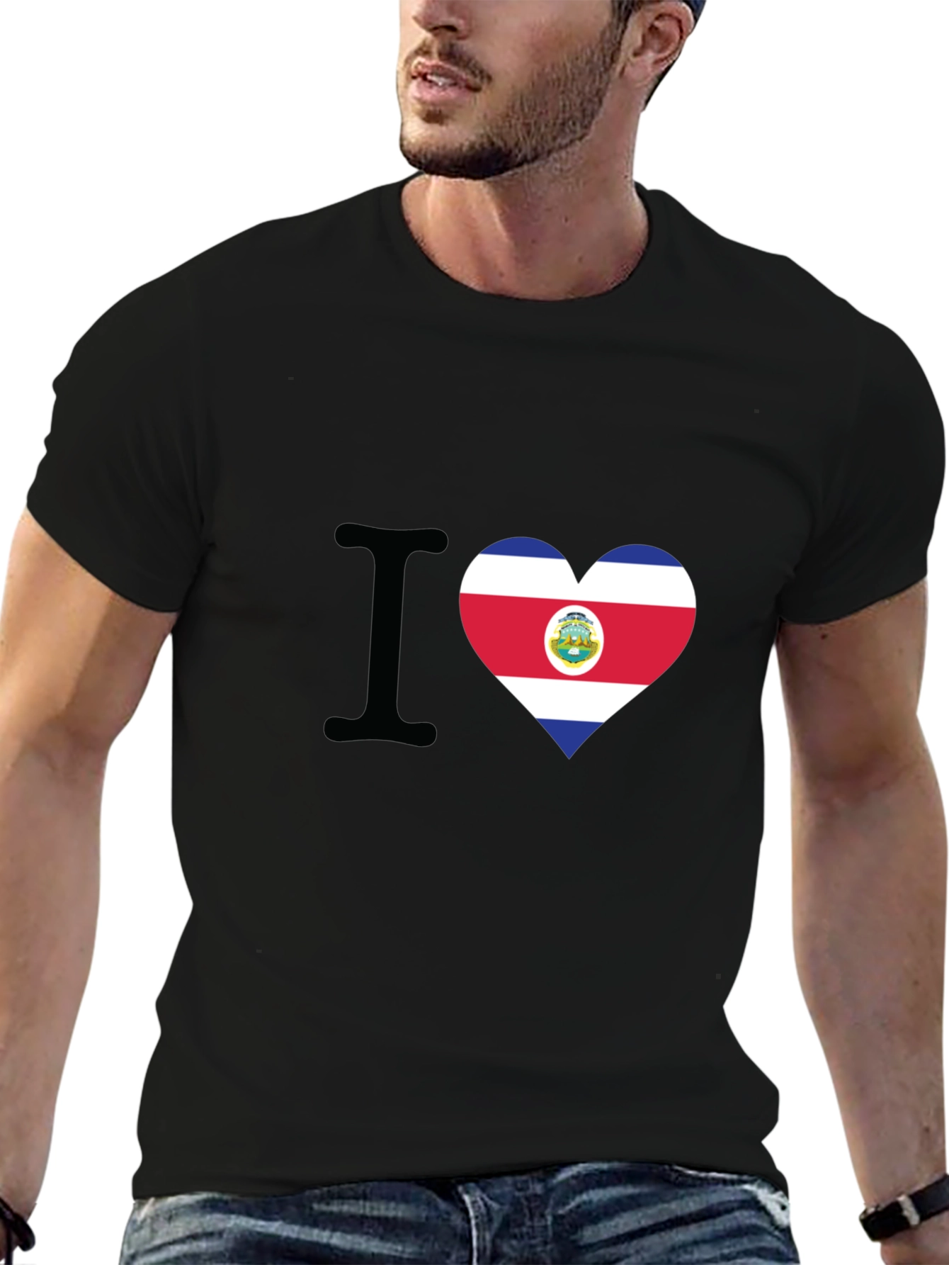 I Love Costa Rica Heart Flag T-Shirt - 6