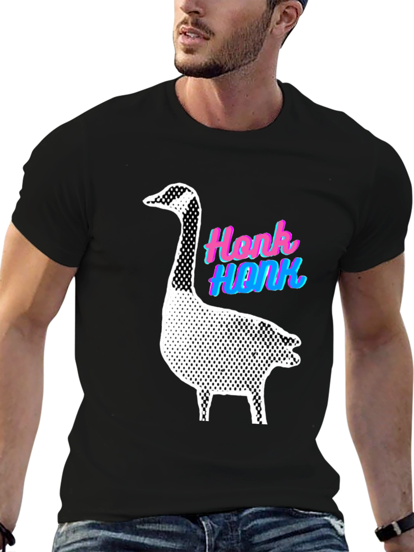 Black Honk Goose Graphic Tee - Quirky Animal Lover Shirt view 6