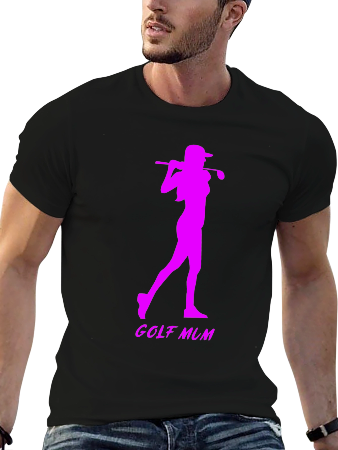 Black Golf Mum Black T-Shirt view 6
