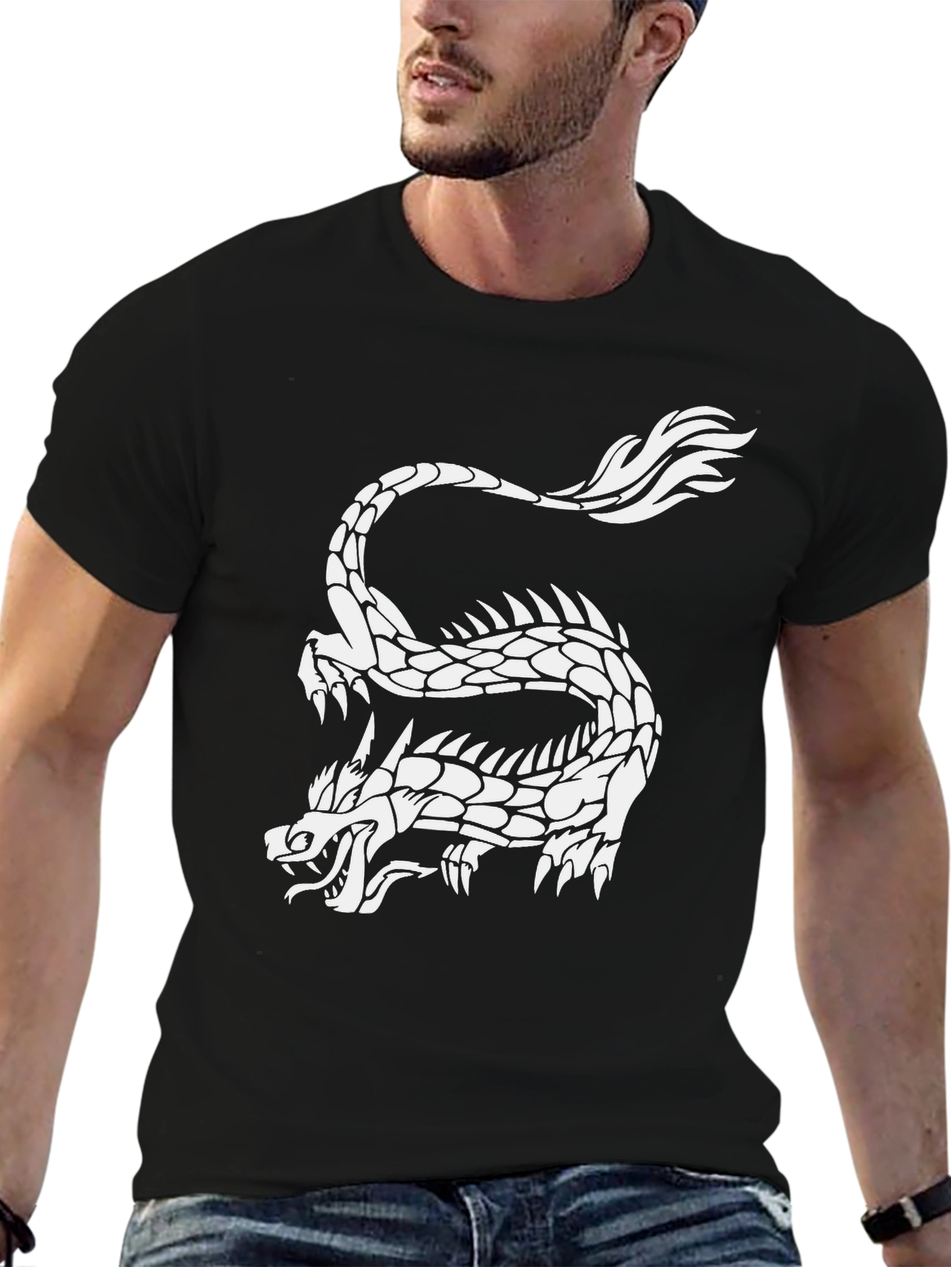 Black Dragon Graphic Tee - Black view 6