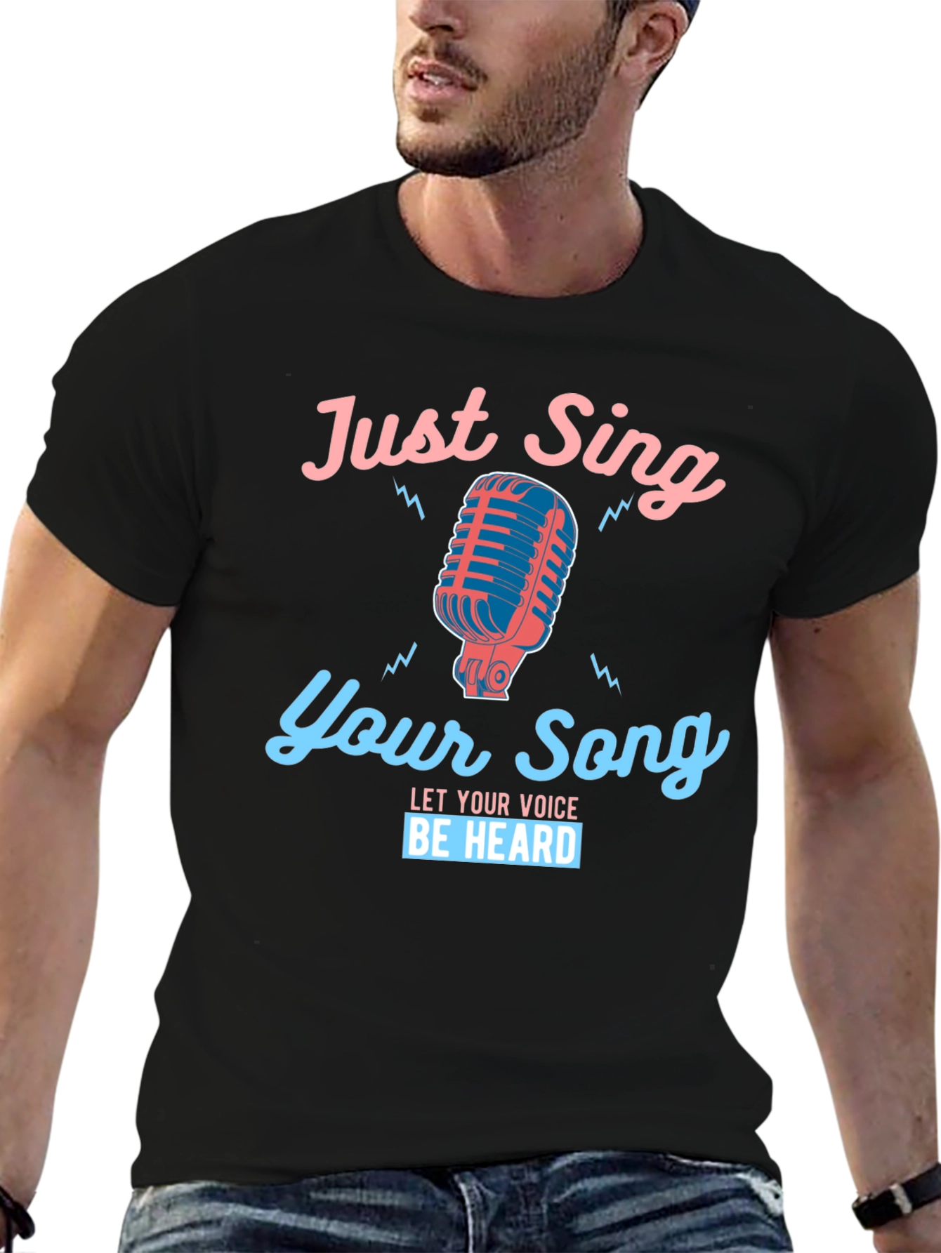 Black Just Sing Your Song Graphic Tee view 6