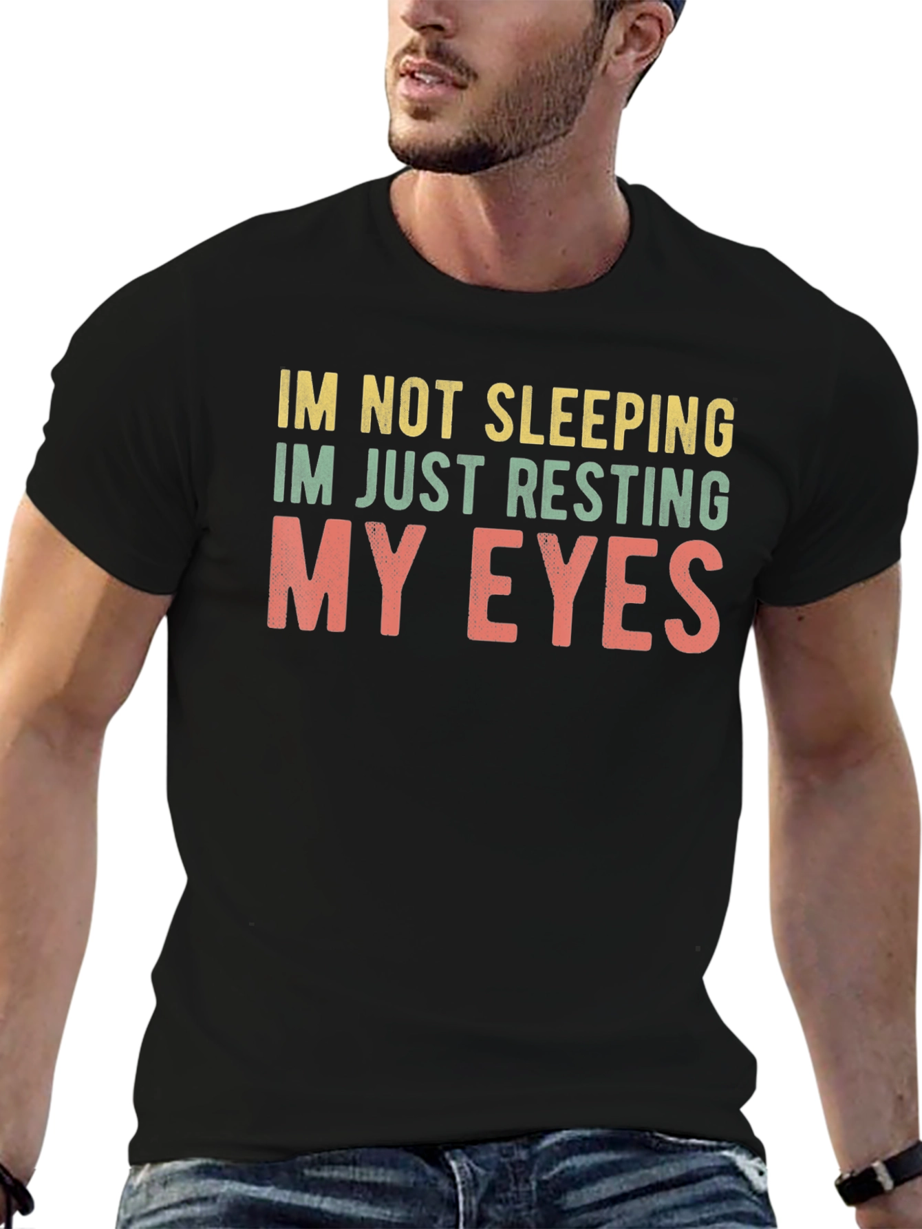 Black Resting My Eyes T-Shirt view 6