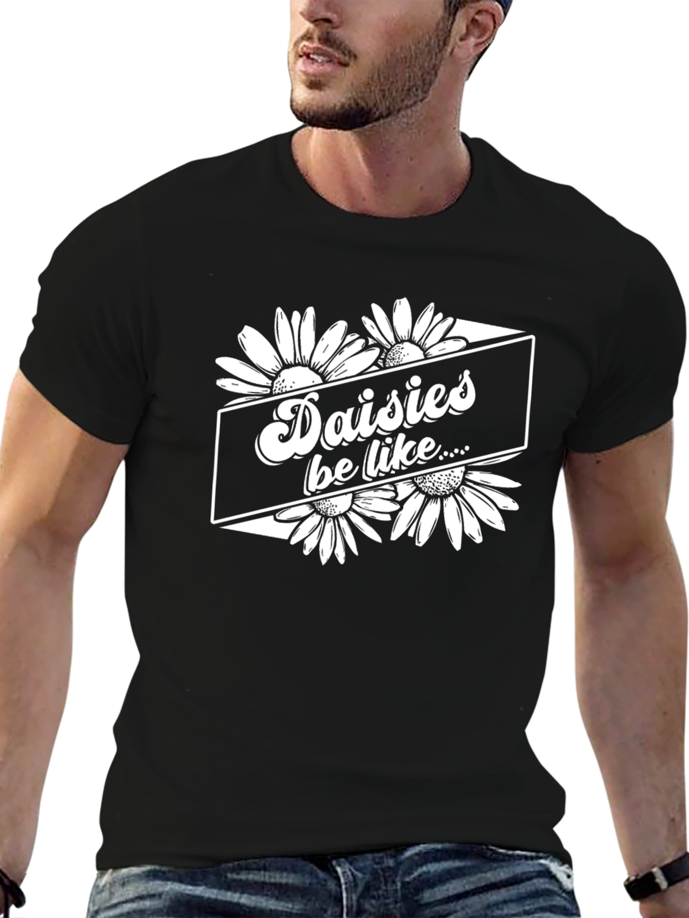 Black Daisies Be Like Black Graphic T-Shirt view 6