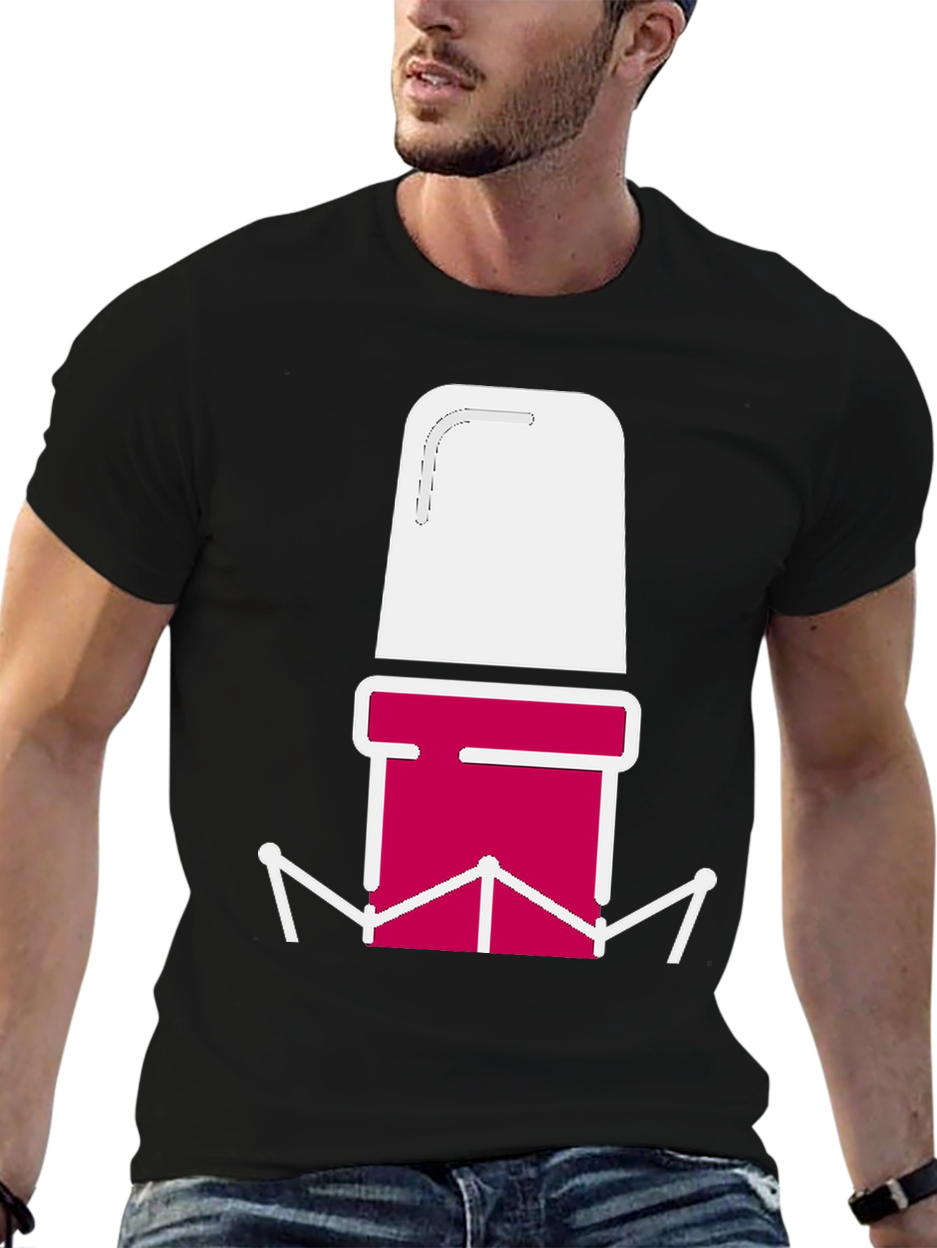 Black Abstract Graphic Tee - Bold Design, Casual Style view 6