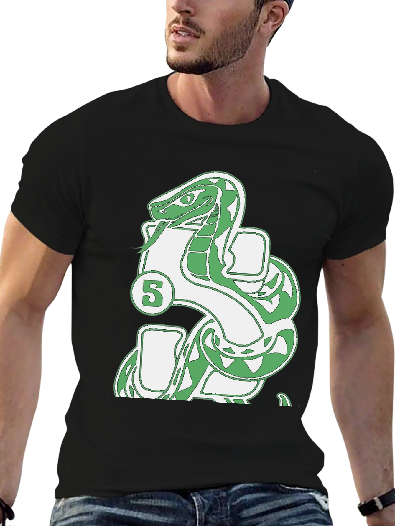 Black Snake 5 T-Shirt - Unique Graphic Tee view 6
