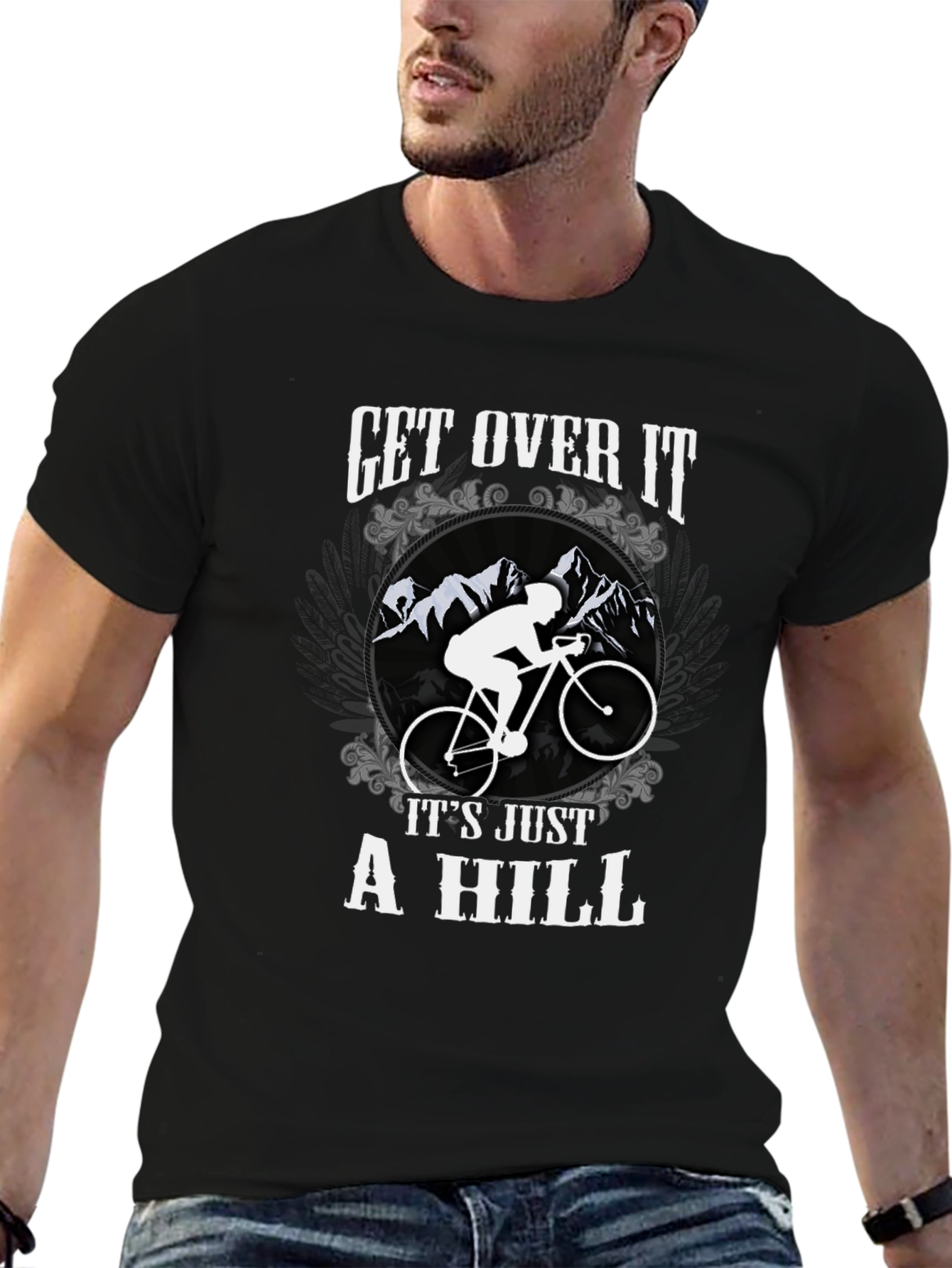 Black Get Over It Cycling T-Shirt view 6