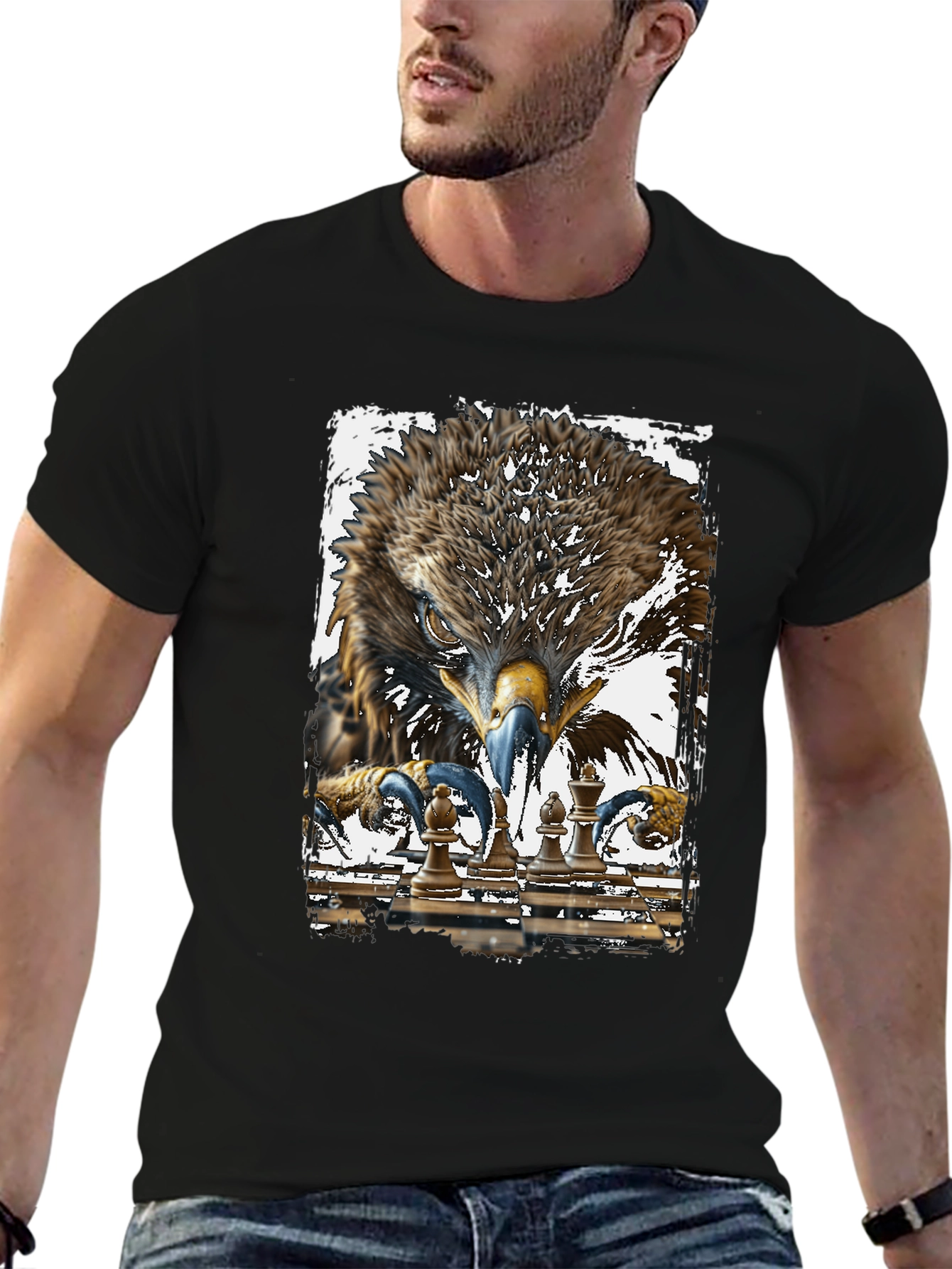 Black Eagle Chess Master Graphic T-Shirt view 6