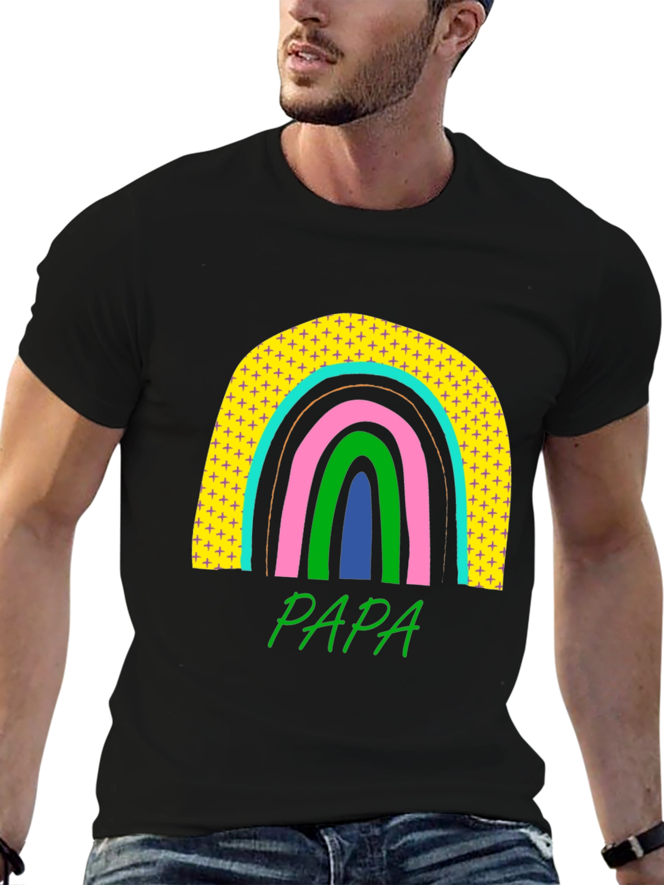 Papa Rainbow Graphic Tee - Father's Day Gift - 6