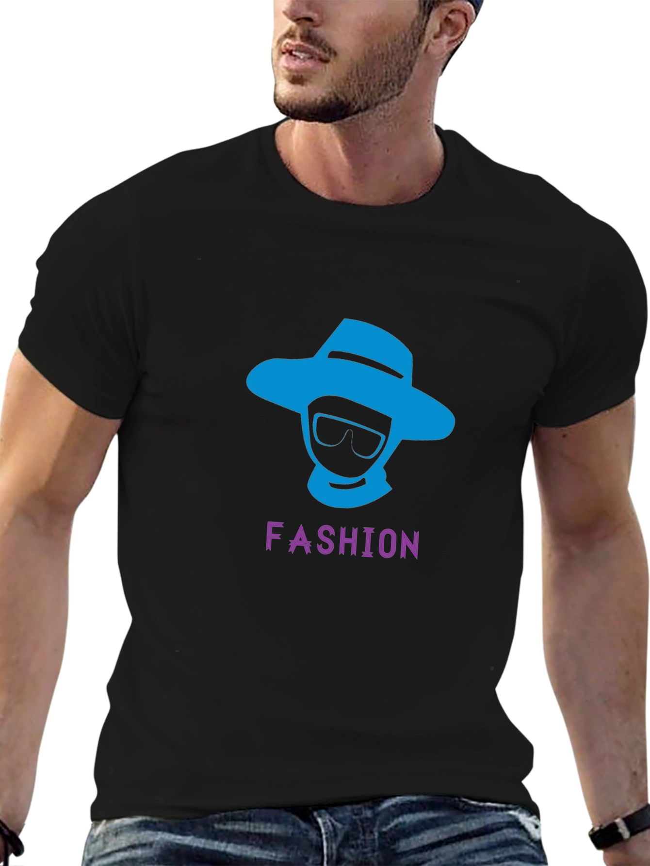 Black Men's Fashion Graphic Tee - Stylish & Trendy view 6